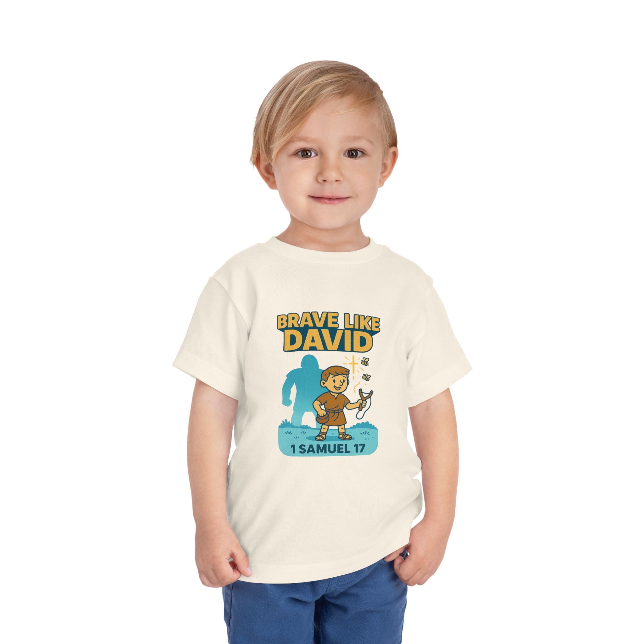 Brave Like David Kids T-Shirt, 1 Samuel 17, Christian Apparel for Kids, Redeemed Faith Apparel,