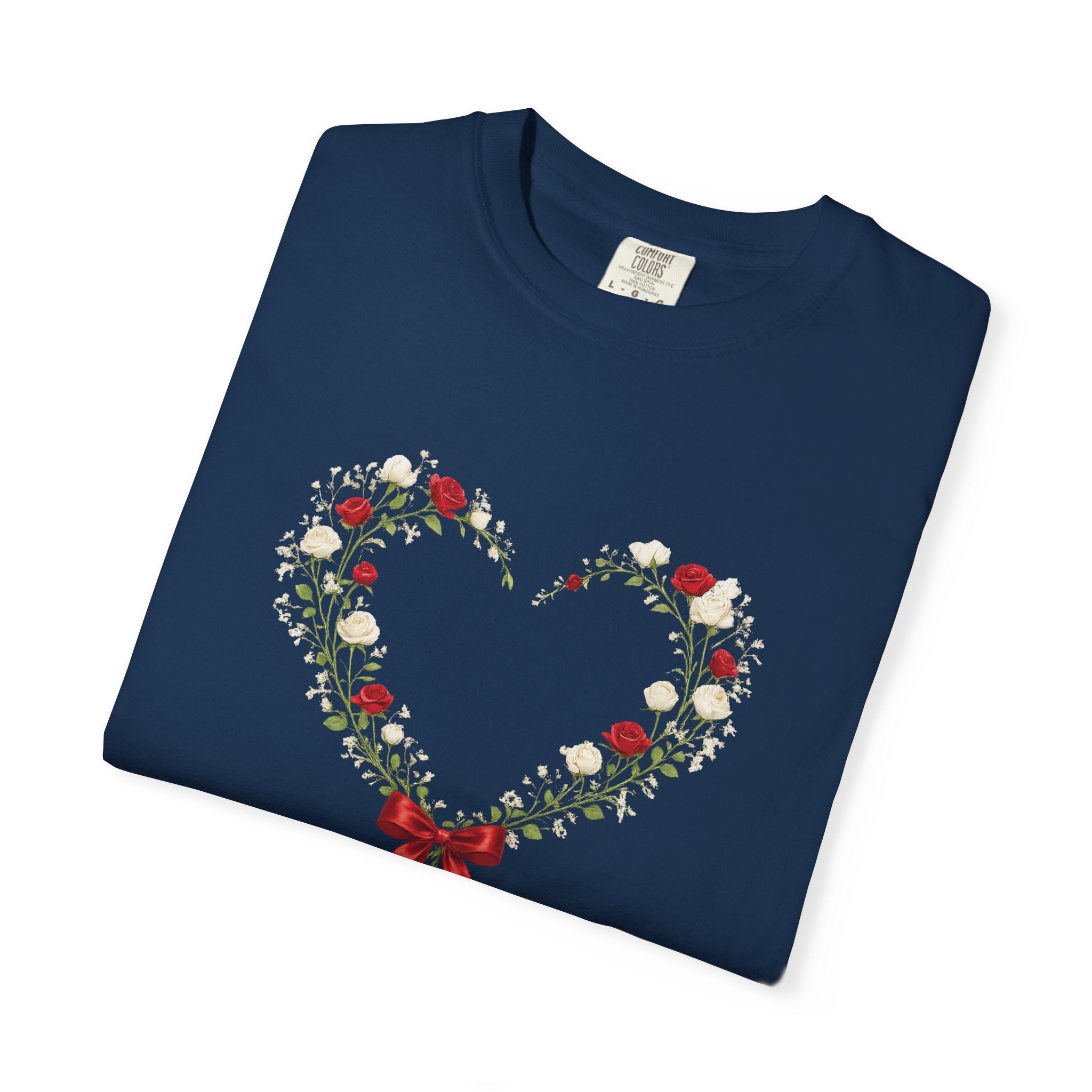 We Love Because He First Loved Us Floral Tee, 1 John 4:19 Christian Shirt, Bible Verse Women Gift, Wildflower Heart, Redeemed Faith Apparel