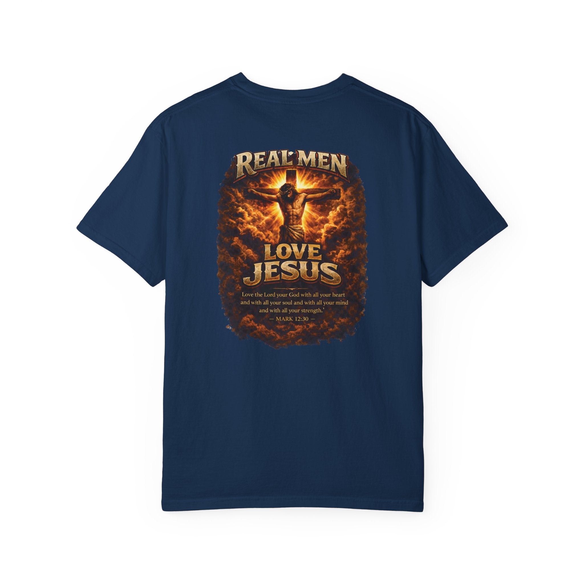 Real Men Love Jesus Shirt, Mark 12:30 Christian Cross Shirt, Bold Faith Jesus Crucifix Tee, Christian Mens Shirt, Redeemed Faith Apparel