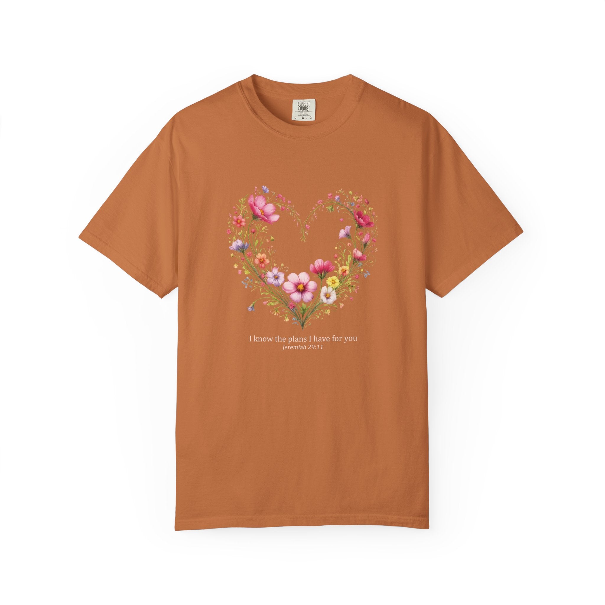 I Know The Plans I Have For You Floral Tee, Jeremiah 29:11 Christian Shirt, Christian Women Gift, Wildflower Heart, Redeemed Faith Apparel