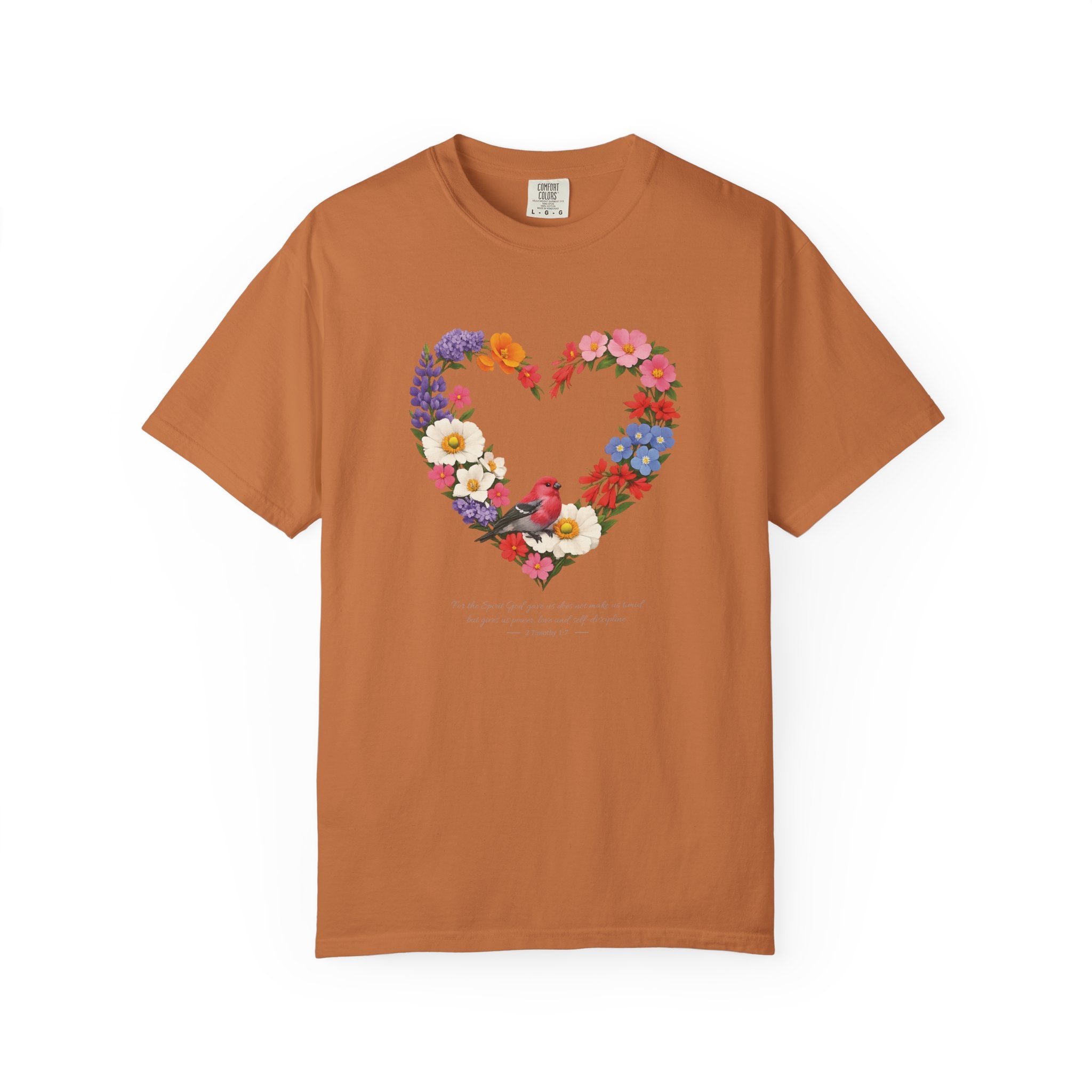 For God Has Not Given Us A Spirit Of Fear Floral Tee, 2 Timothy 1:7 Shirt, Christian Women Gift, Wildflower Heart, Redeemed Faith Apparel