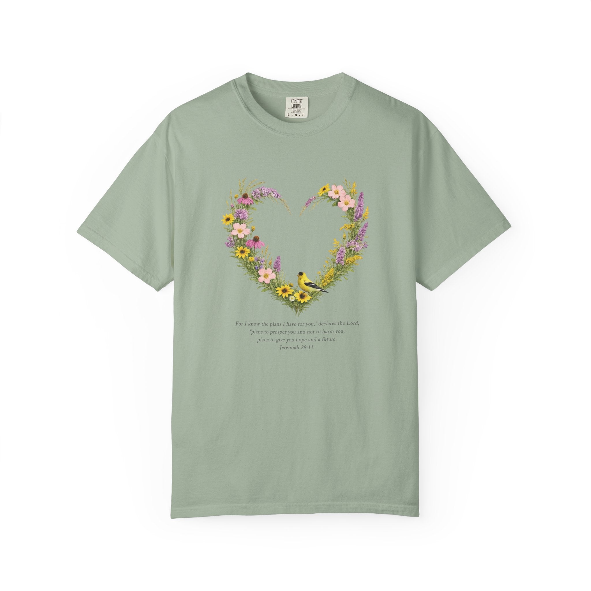 I Know The Plans I Have For You Floral Heart T-Shirt, Jeremiah 29:11 T Shirt, Christian Women Gift, Wildflower Heart, Redeemed Faith Apparel