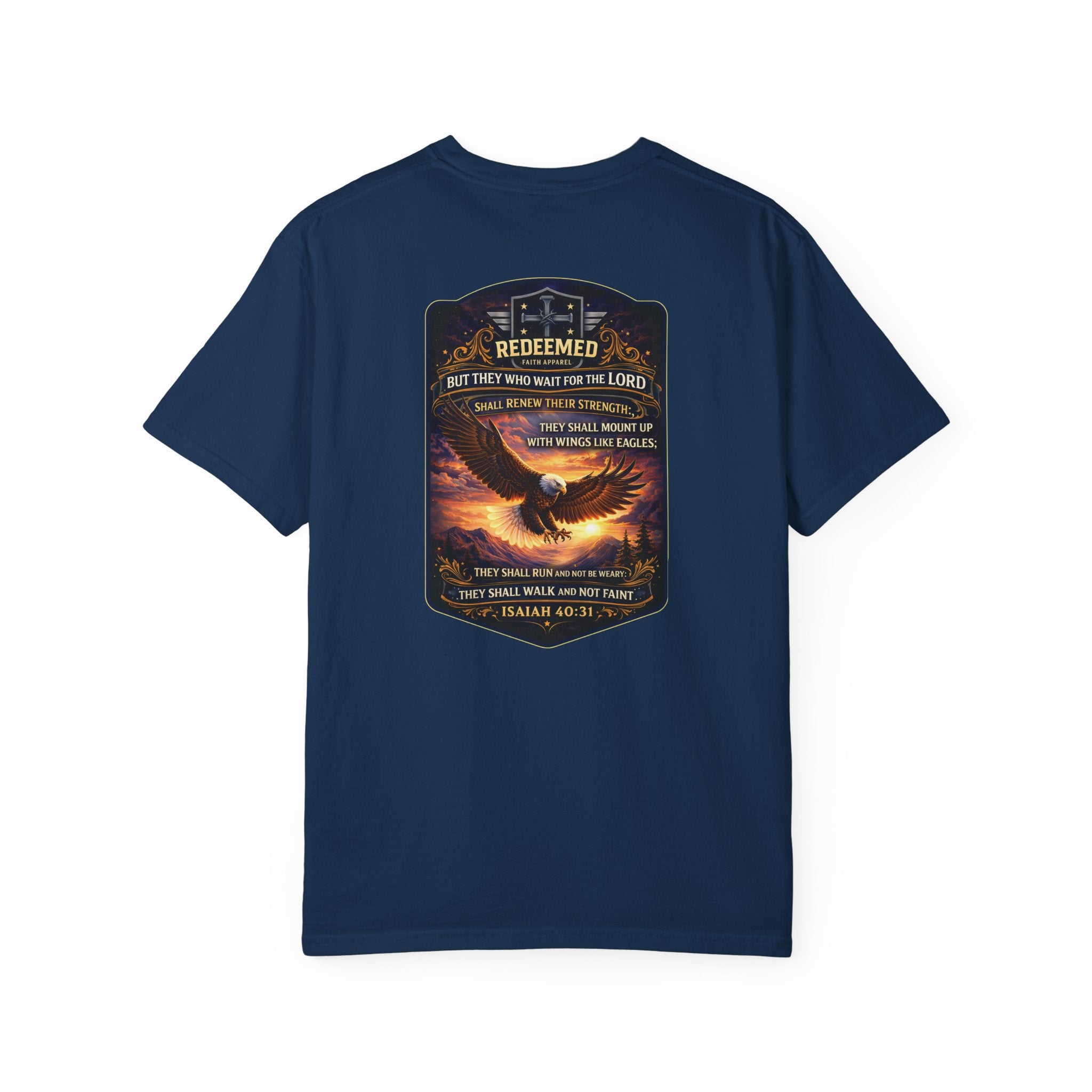 Isaiah 40 31 Christian T Shirt, Wings Like Eagles Shirt, Wait on the Lord Scripture Tee, Christian Encouragement, Redeemed Faith Apparel