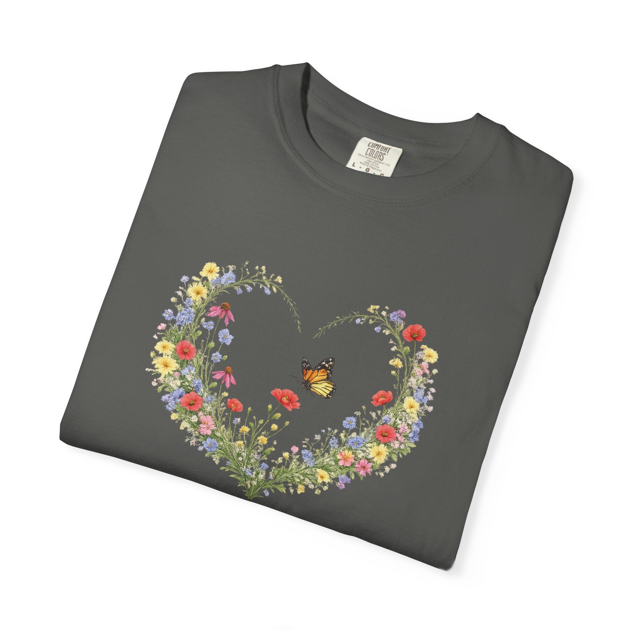 Blessed Are The Pure In Heart Floral Tee, Matthew 5:8 Christian Shirt, Christian Women Gift, Wildflower Heart, Redeemed Faith Apparel
