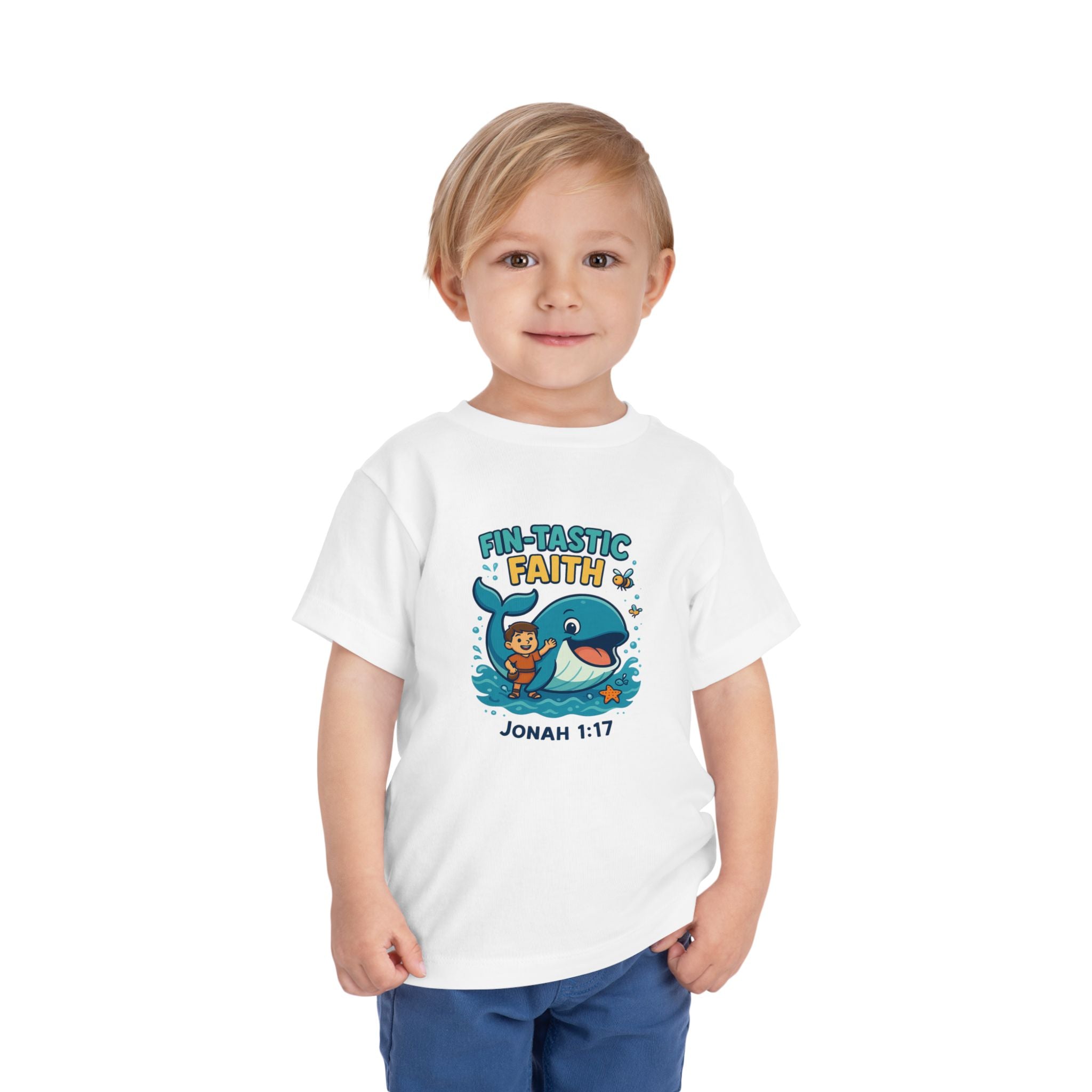 Kids Fin-Tastic Faith Shirt, Christian Kids T-Shirt, Jonah and the Whale, Bible Story Tee, Redeemed Faith Apparel