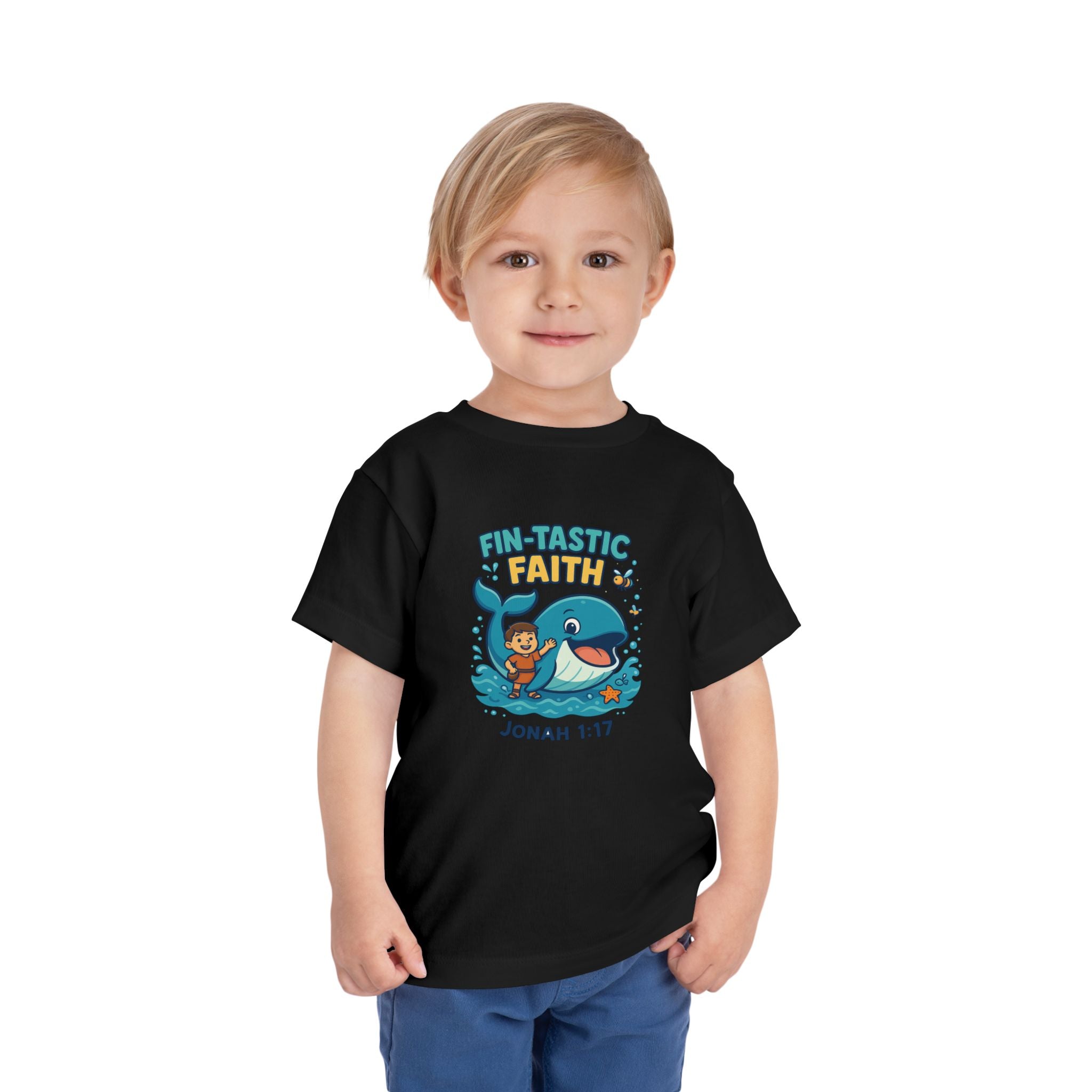 Kids Fin-Tastic Faith Shirt, Christian Kids T-Shirt, Jonah and the Whale, Bible Story Tee, Redeemed Faith Apparel