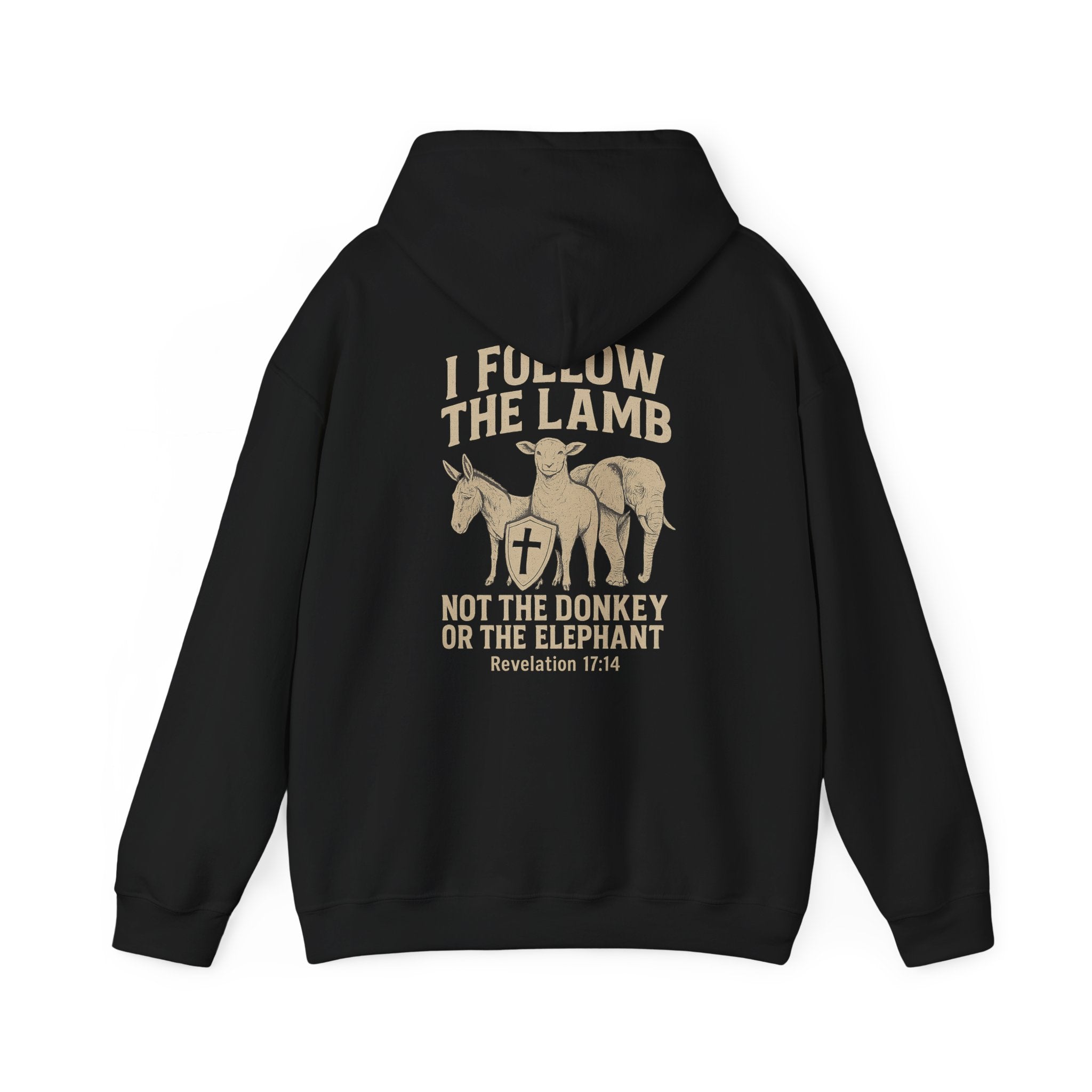 I Follow the Lamb Hoodie - Revelation 17:14 Christian Faith Sweatshirt, Jesus Over Politics Hoodie for Men and Women, Kingdom over Party