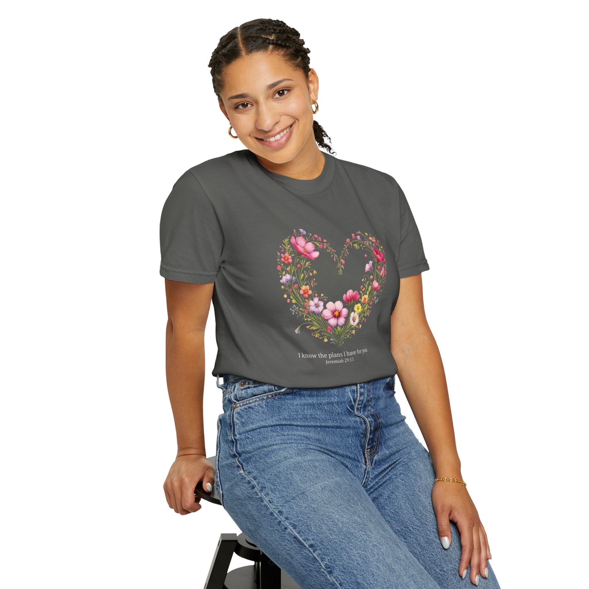 I Know The Plans I Have For You Floral Tee, Jeremiah 29:11 Christian Shirt, Christian Women Gift, Wildflower Heart, Redeemed Faith Apparel