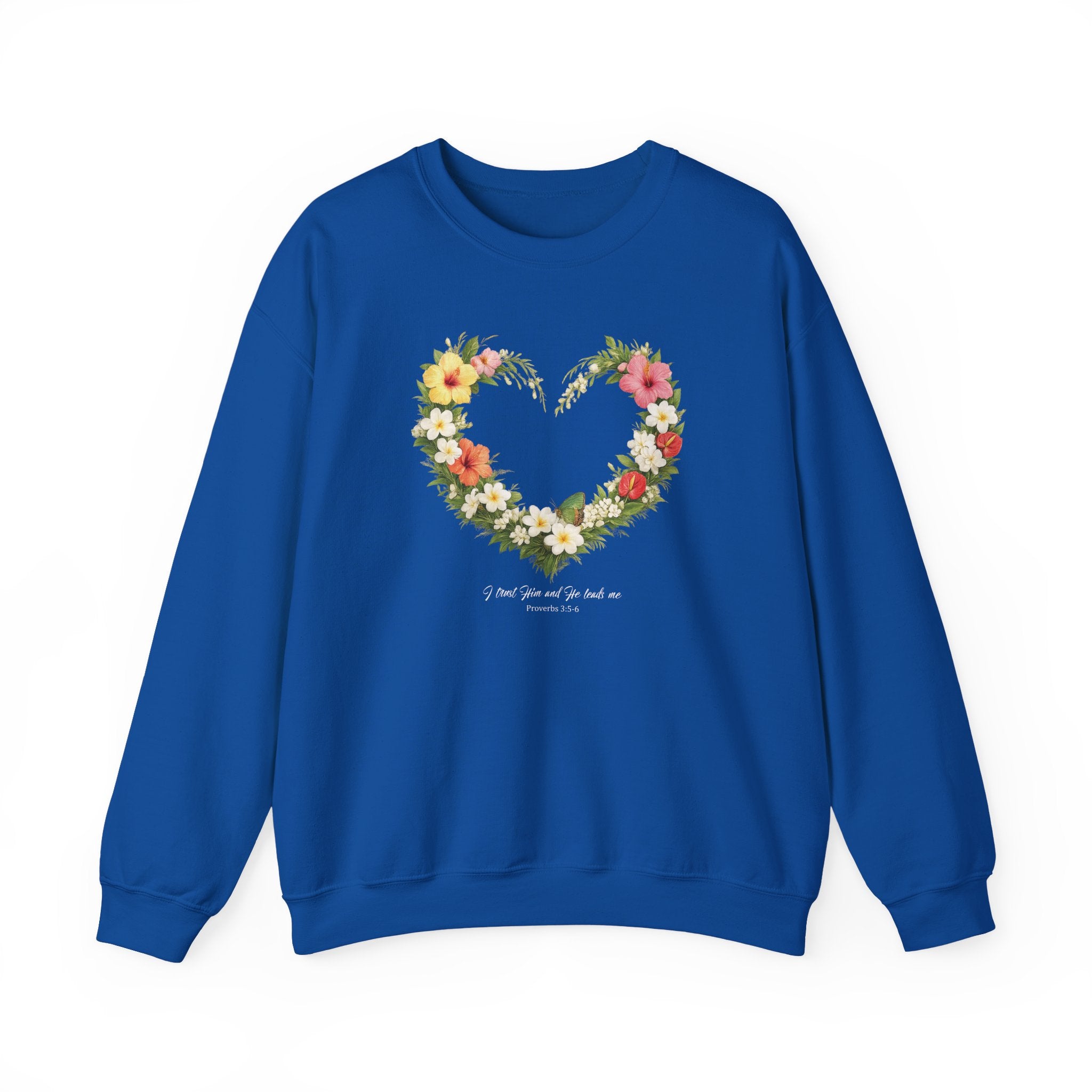 Trust God Sweatshirt, Proverbs 3 5 6 Christian Floral Sweatshirt, I Trust Him Faith Womens Gift, Redeemed Faith Apparel, Boho Sweatshirt