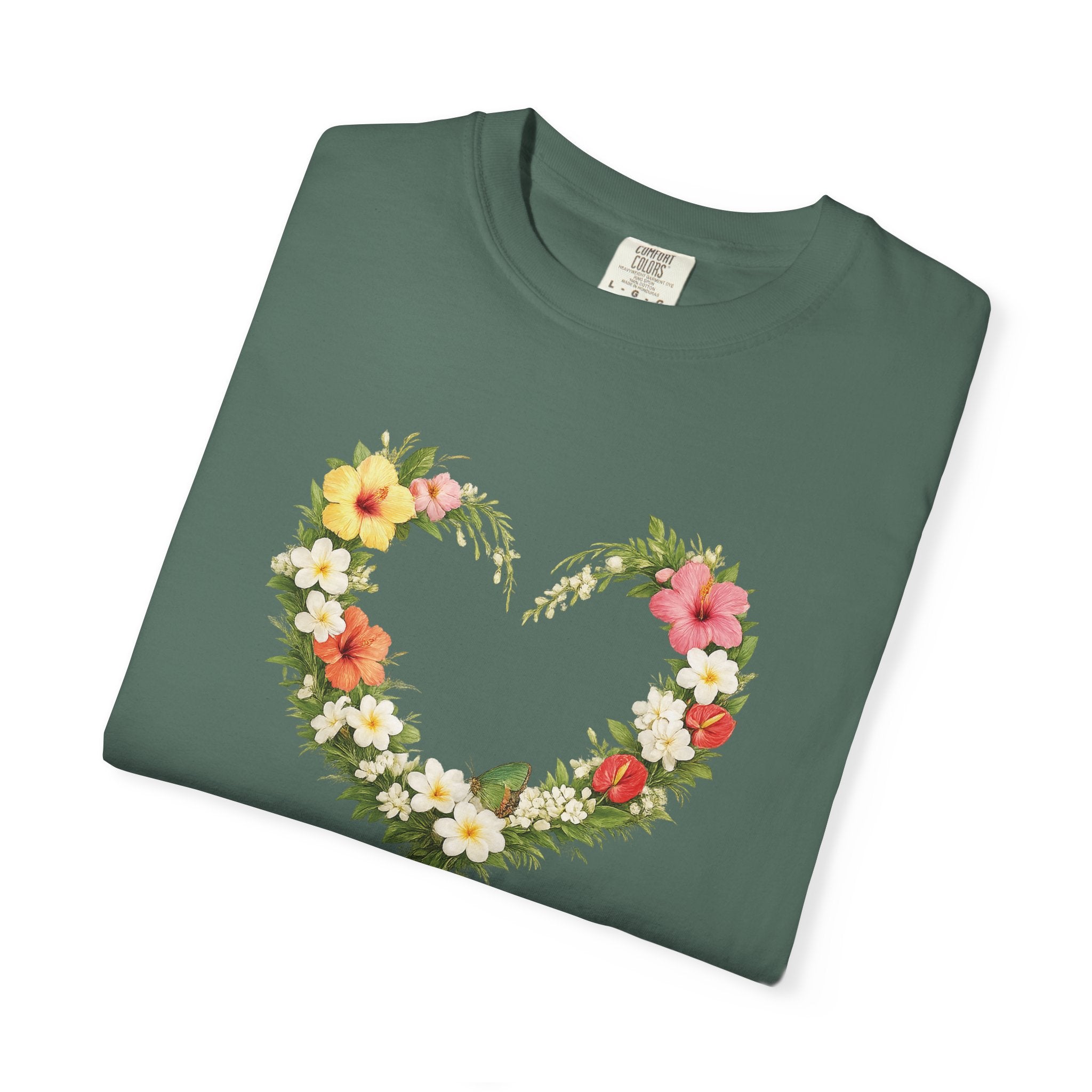 I Trust Him Floral Heart Christian Shirt, 2 Timothy 1:7 T-Shirt, Faith Based Gift for Women, Wildflower Heart Tee, Redeemed Faith Apparel