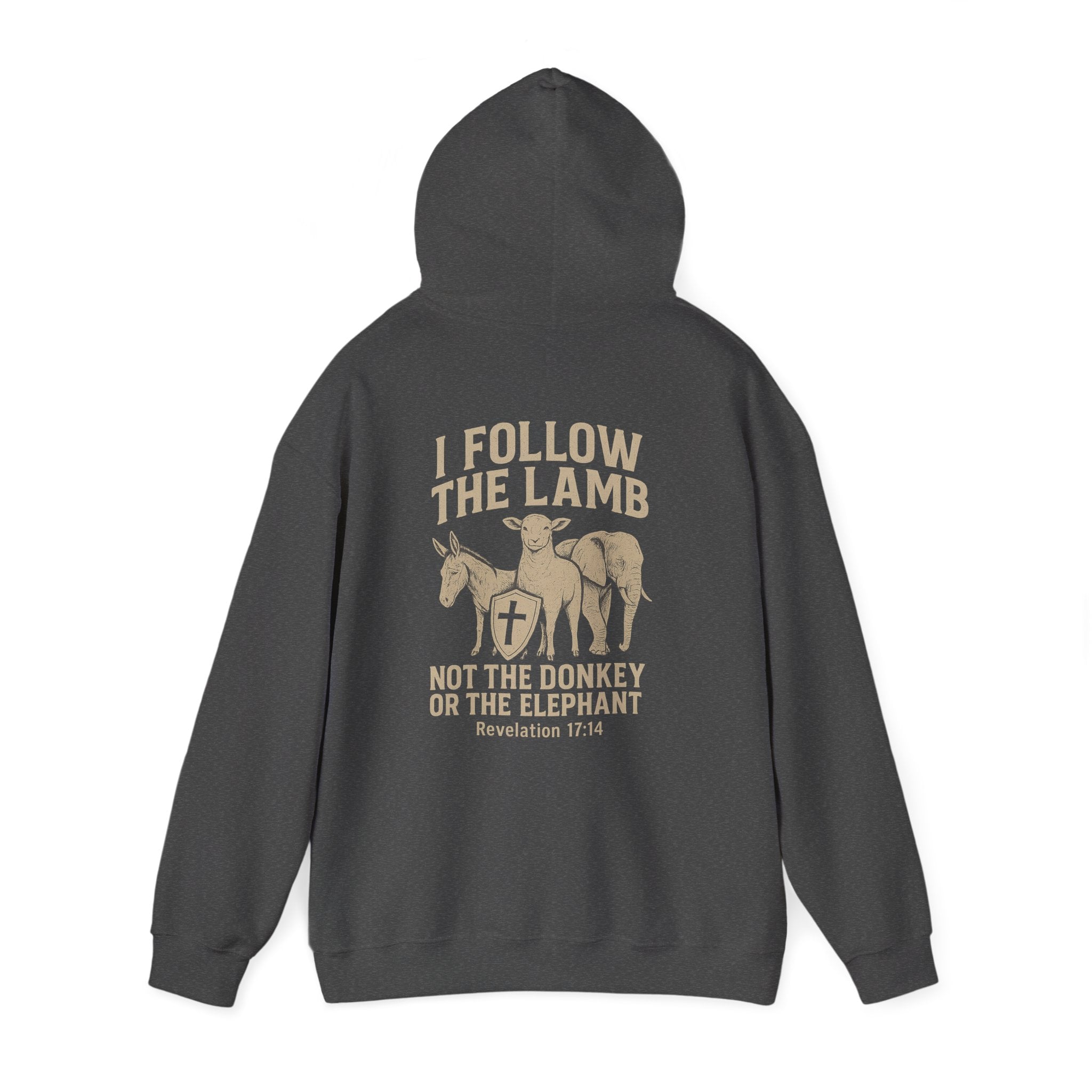I Follow the Lamb Hoodie - Revelation 17:14 Christian Faith Sweatshirt, Jesus Over Politics Hoodie for Men and Women, Kingdom over Party