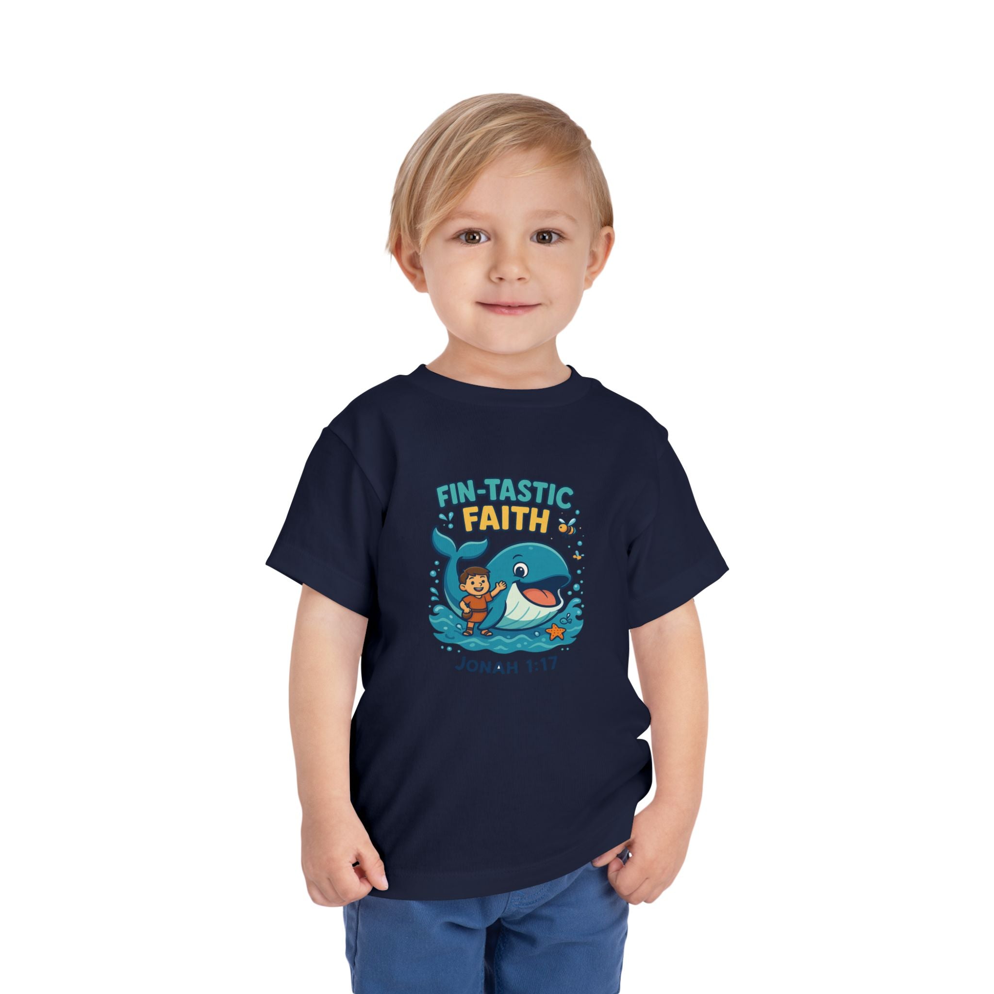 Kids Fin-Tastic Faith Shirt, Christian Kids T-Shirt, Jonah and the Whale, Bible Story Tee, Redeemed Faith Apparel