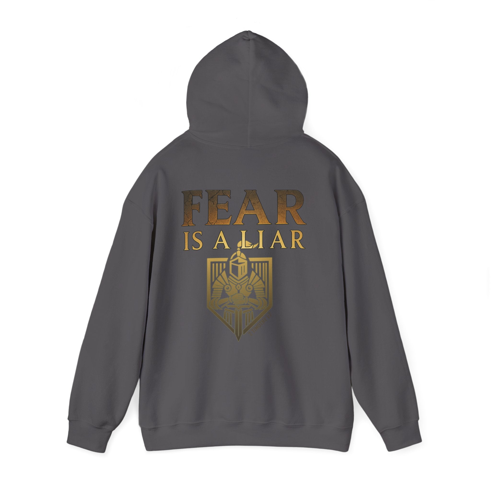 Fear Is a Liar Hoodie - 2 Timothy 1:7, Warrior of Faith, Motivational Heavy Blend Sweatshirt for Adults, Cozy Casual Wear, Christian Apparel