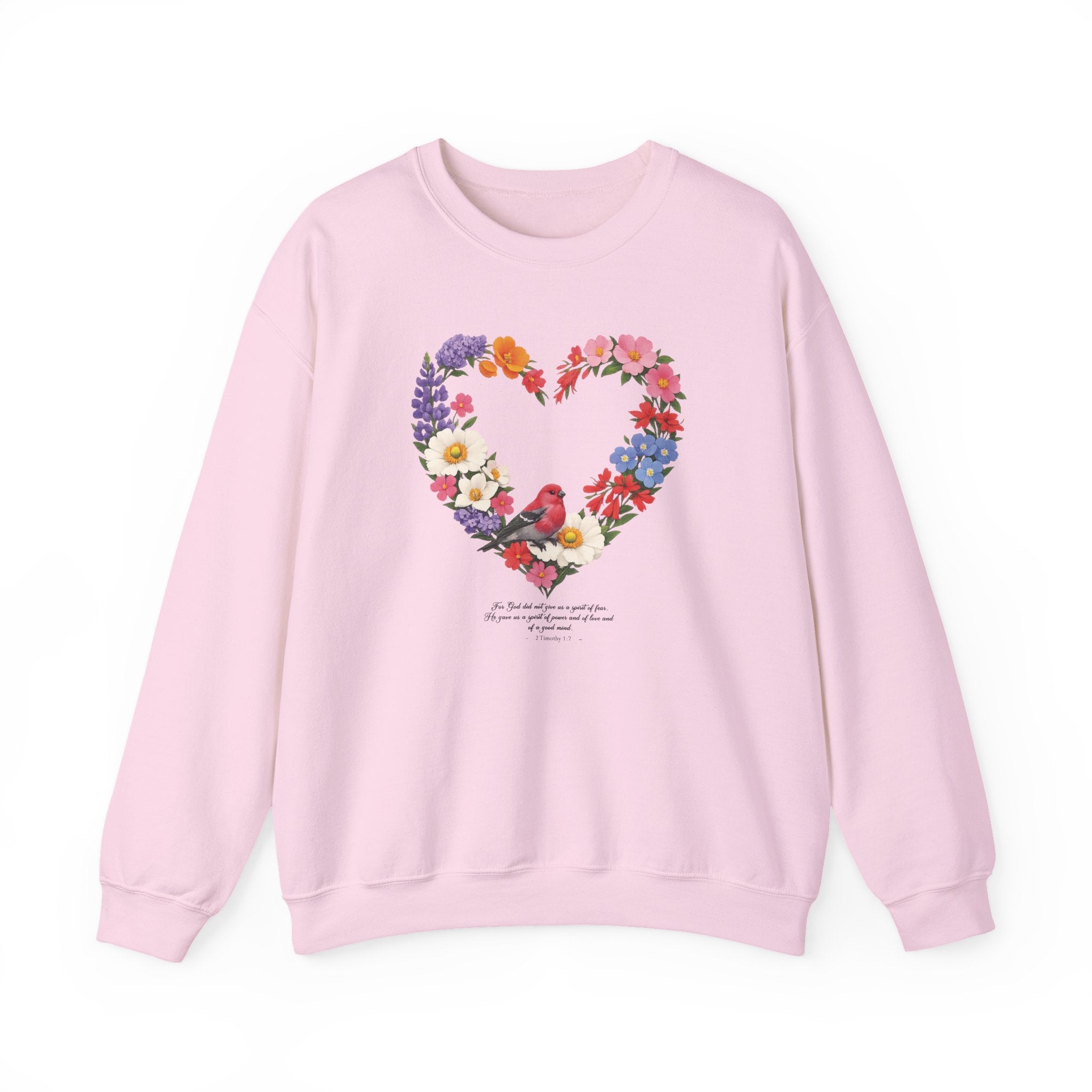 2 Timothy 1:7 Sweatshirt, God Gave Us a Spirit of Power, Love, Self Discipline, Bird Faith Womens Gift, Boho Top, Redeemed Faith Apparel
