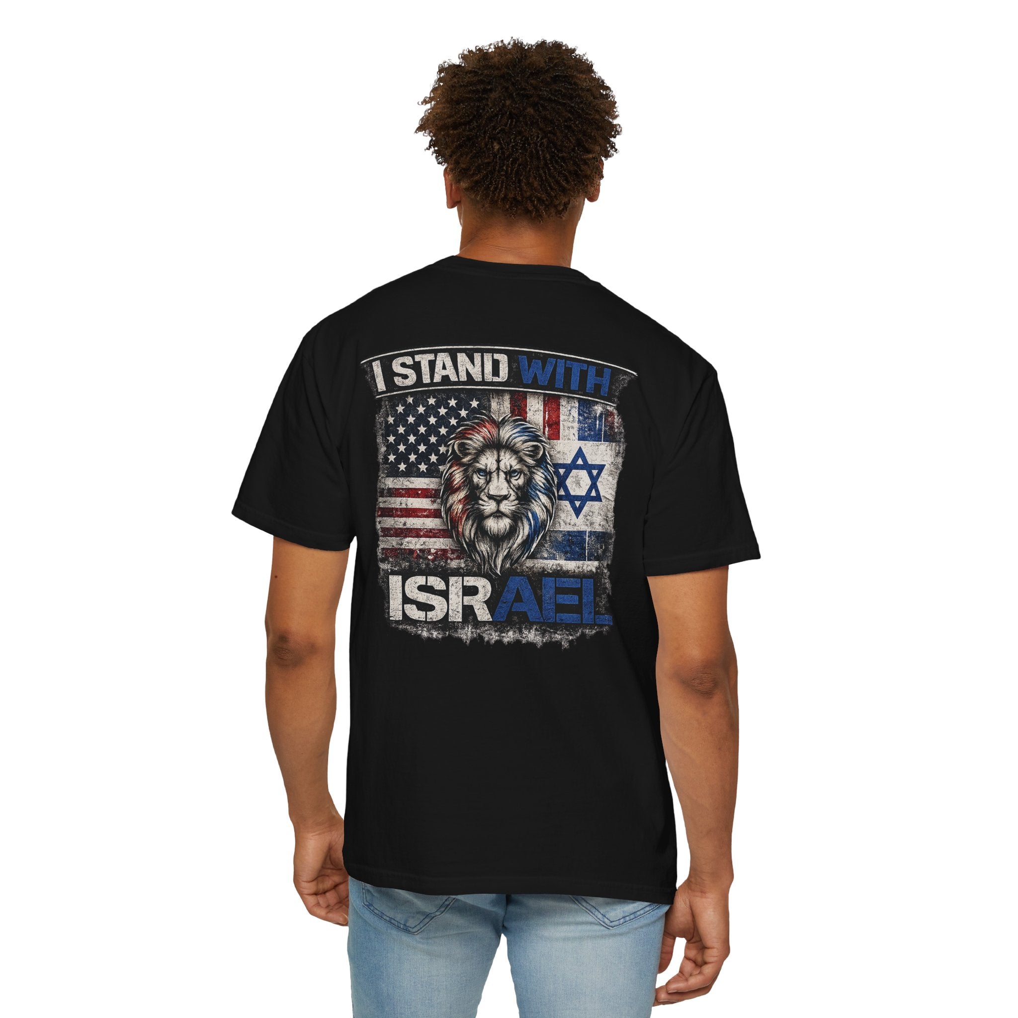 I Stand With Israel Christian T-Shirt, Lion of Judah Faith Tee, Israel Support Shirt, Christian Patriot Shirt, Redeemed Faith Apparel