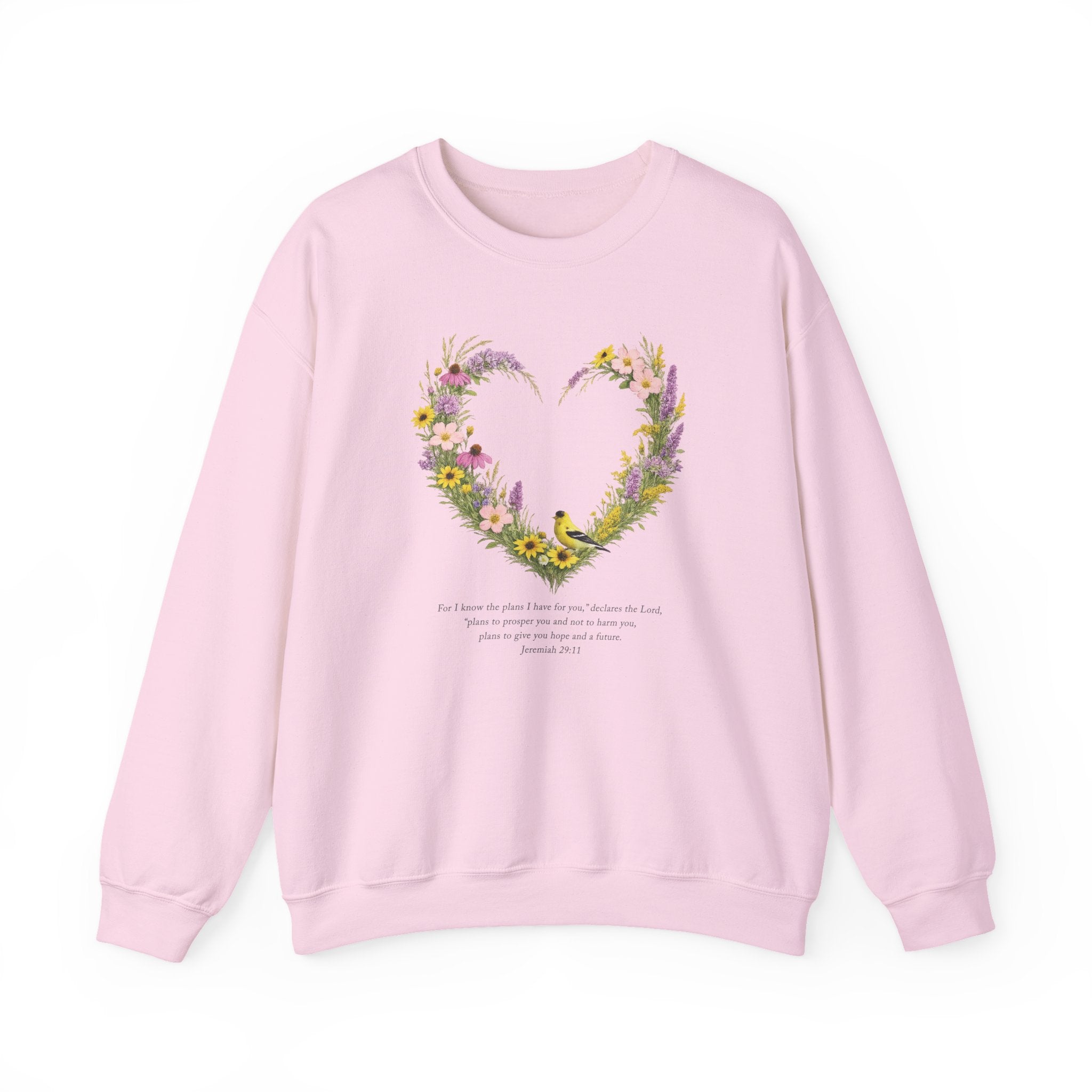 Jeremiah 29 11 Sweatshirt, Christian Floral Faith Sweatshirt, Wildflower Heart Bird Womens Gift, Redeemed Faith Apparel, Boho Sweatshirt