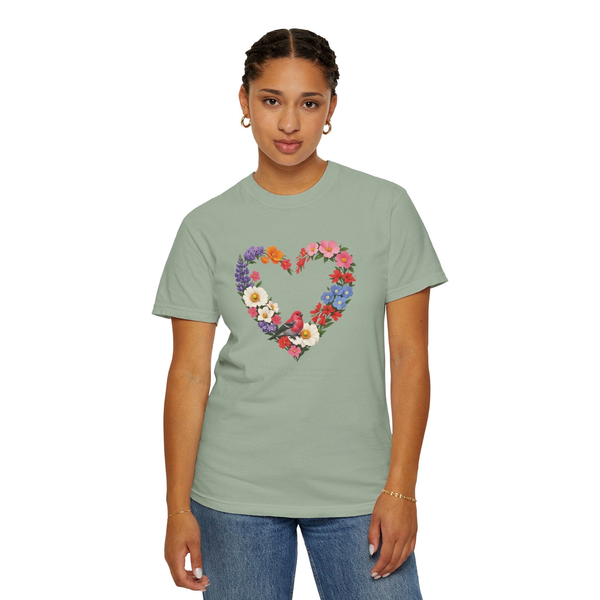For God Has Not Given Us A Spirit Of Fear Floral Tee, 2 Timothy 1:7 Shirt, Christian Women Gift, Wildflower Heart, Redeemed Faith Apparel