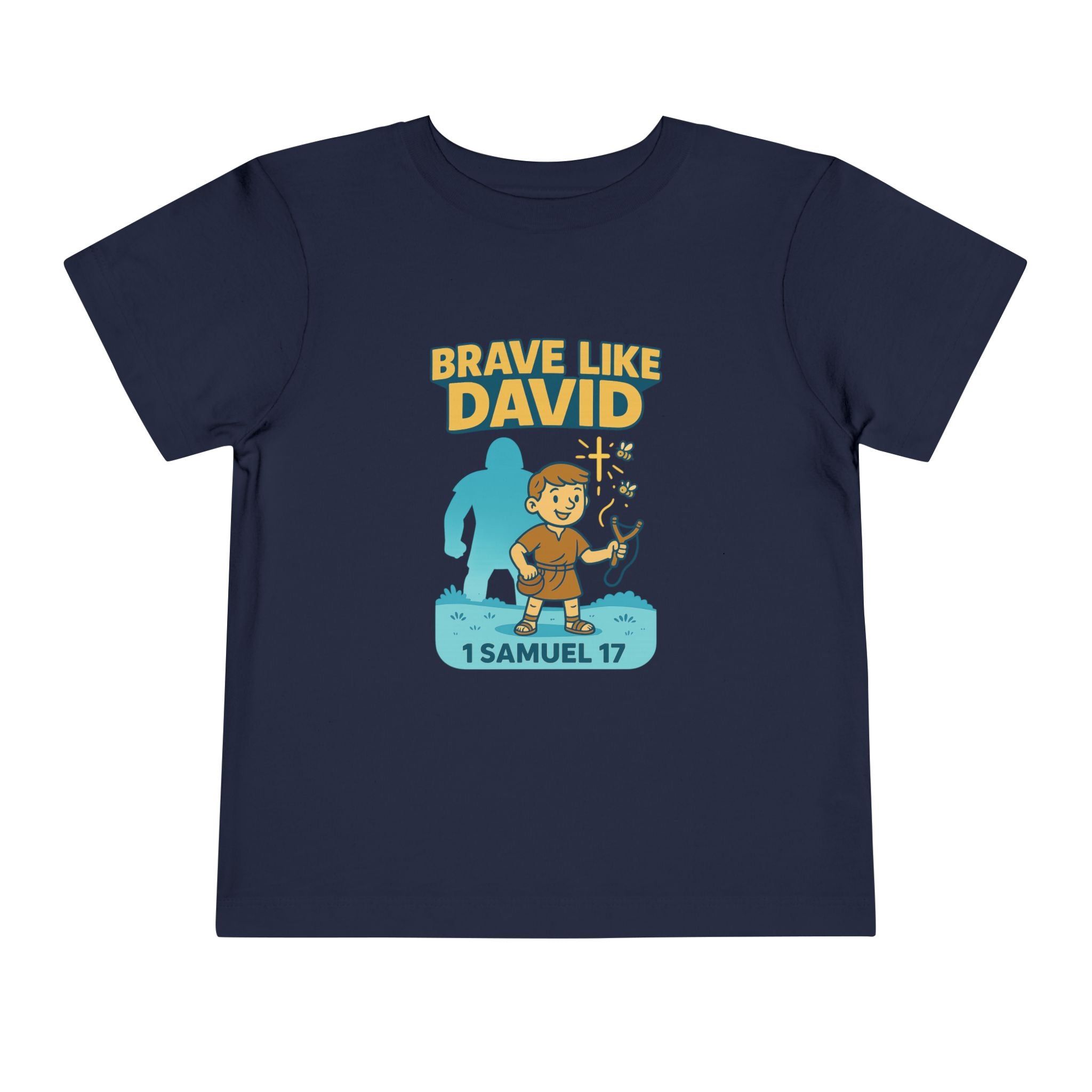 Brave Like David Kids T-Shirt, 1 Samuel 17, Christian Apparel for Kids, Redeemed Faith Apparel,