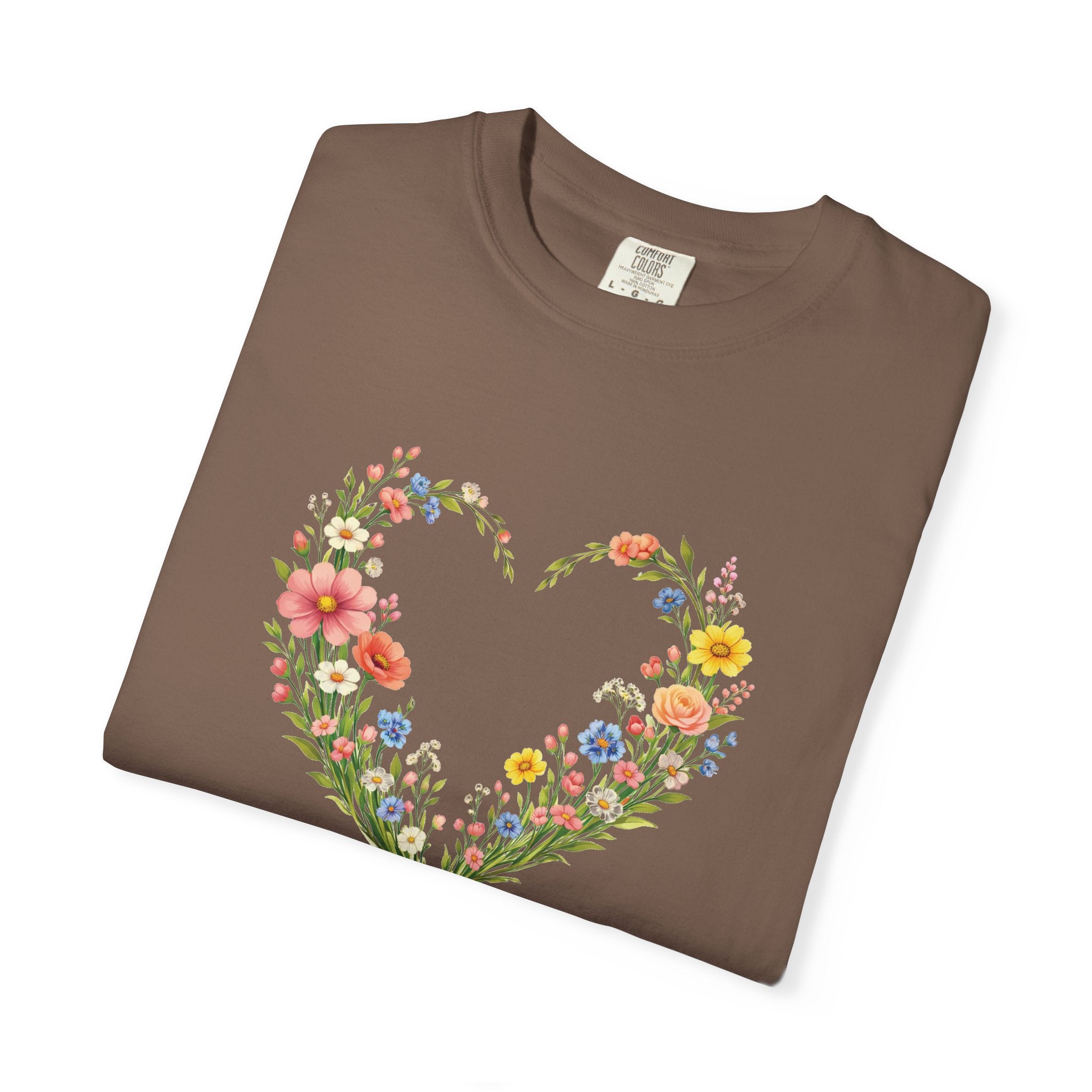 I Will Walk By Faith Floral T Shirt, 2 Corinthians 5:7 Christian Shirt, Christian Women Gift, Wildflower Heart tee, Redeemed Faith Apparel