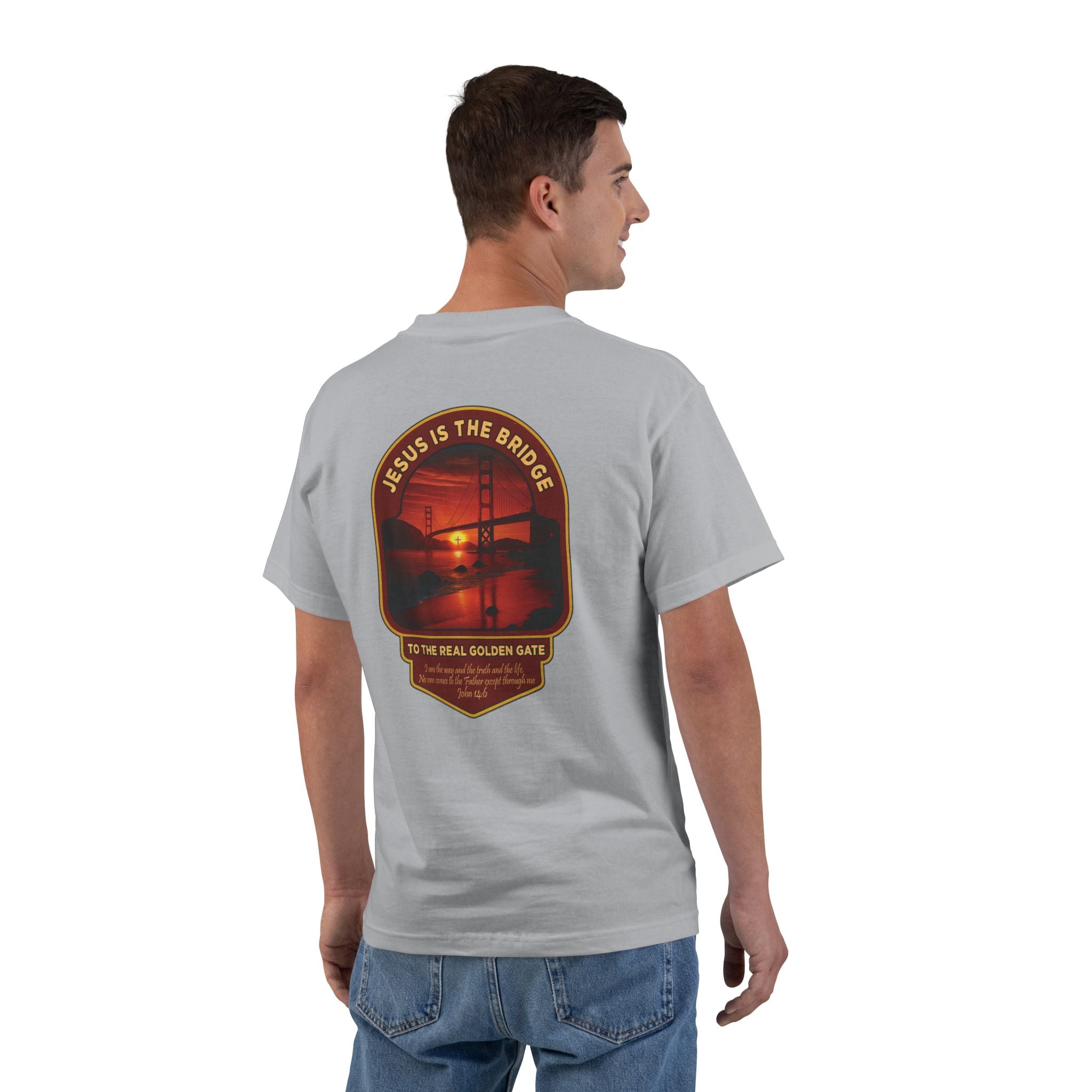 CA-Jesus Is the Bridge Shirt, Golden Gate, Christian California Tee, John 146 T-Shirt, Redeemed Faith Apparel, God Bless America Collection