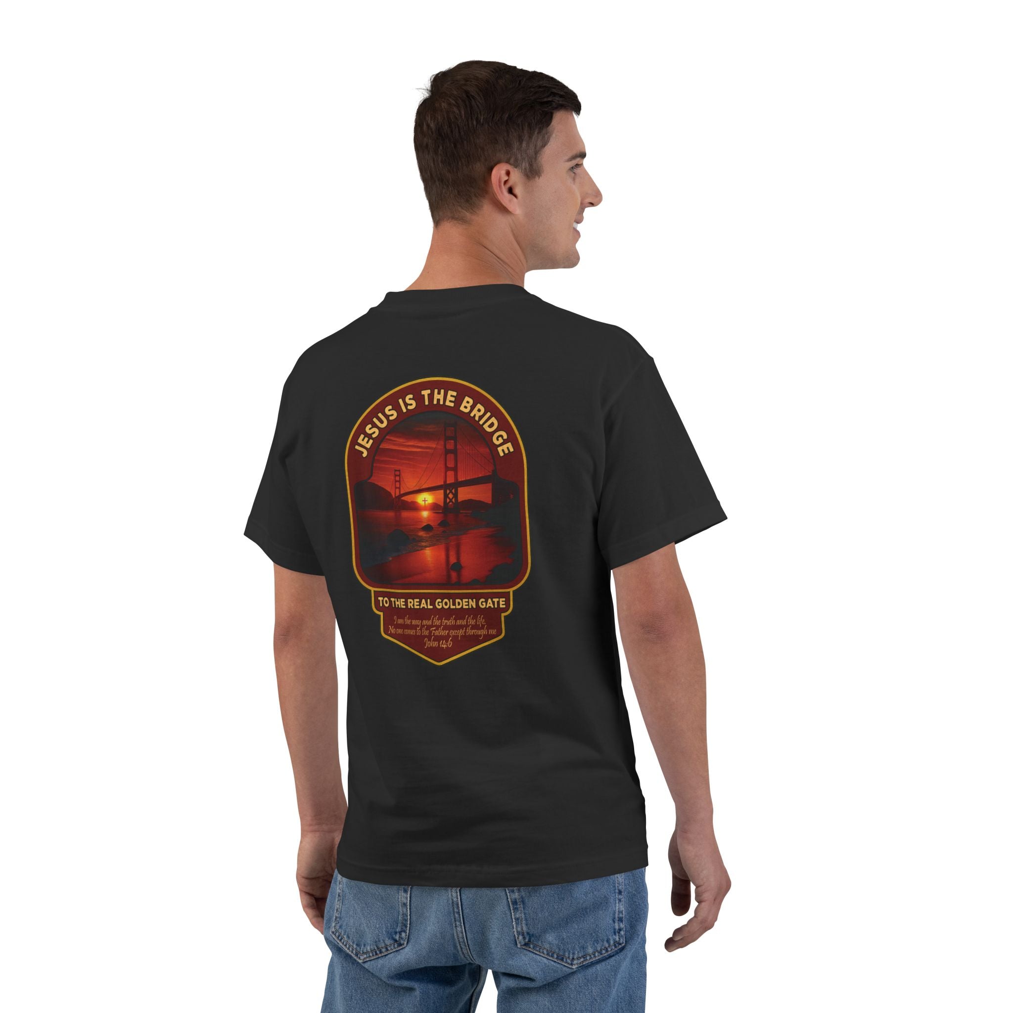 CA-Jesus Is the Bridge Shirt, Golden Gate, Christian California Tee, John 146 T-Shirt, Redeemed Faith Apparel, God Bless America Collection
