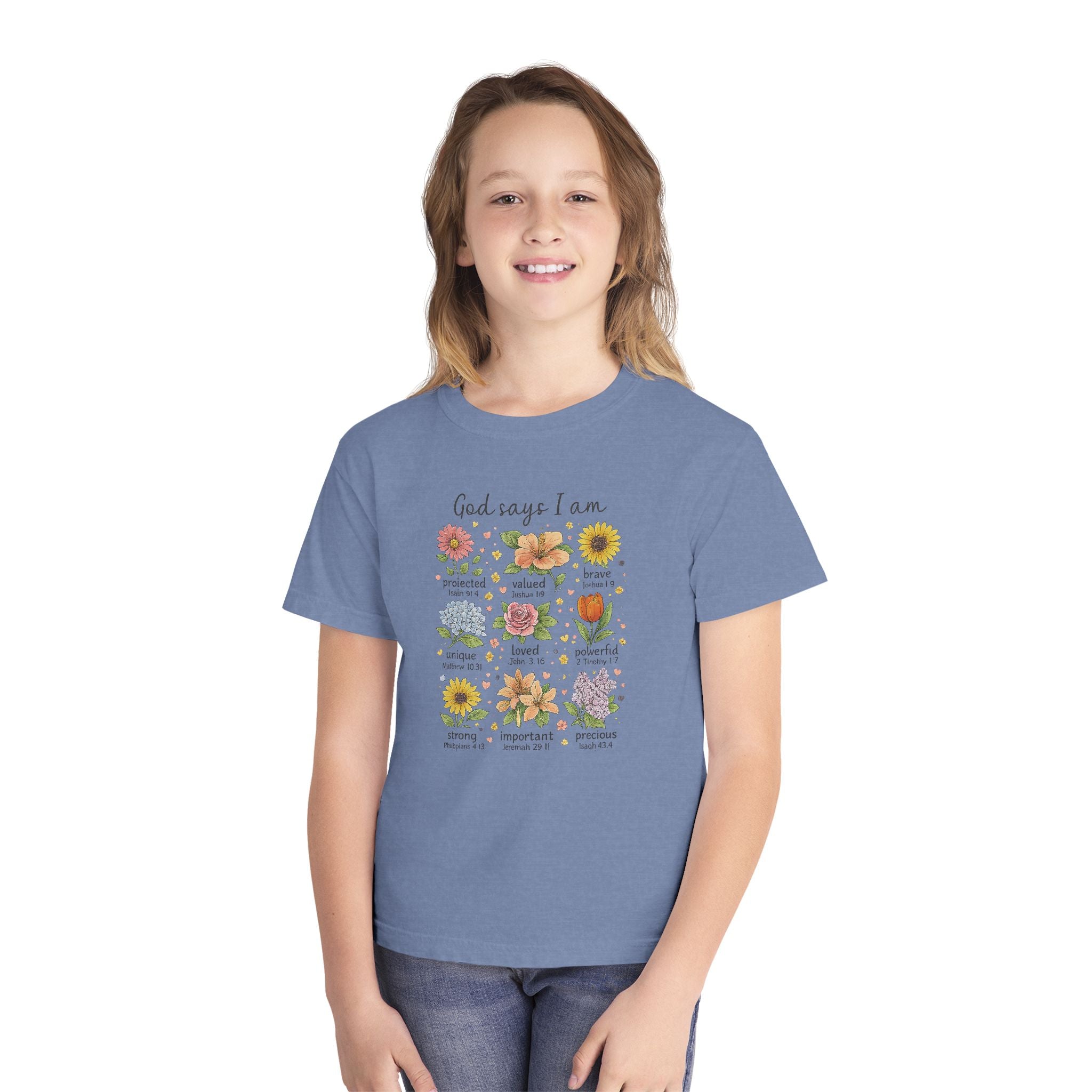 God Says I Am Youth Shirt, Christian Youth T Shirt, Bible Verse Youth Tee, Faith Shirt for Girls, Church Youth Shirt, Scripture Tee