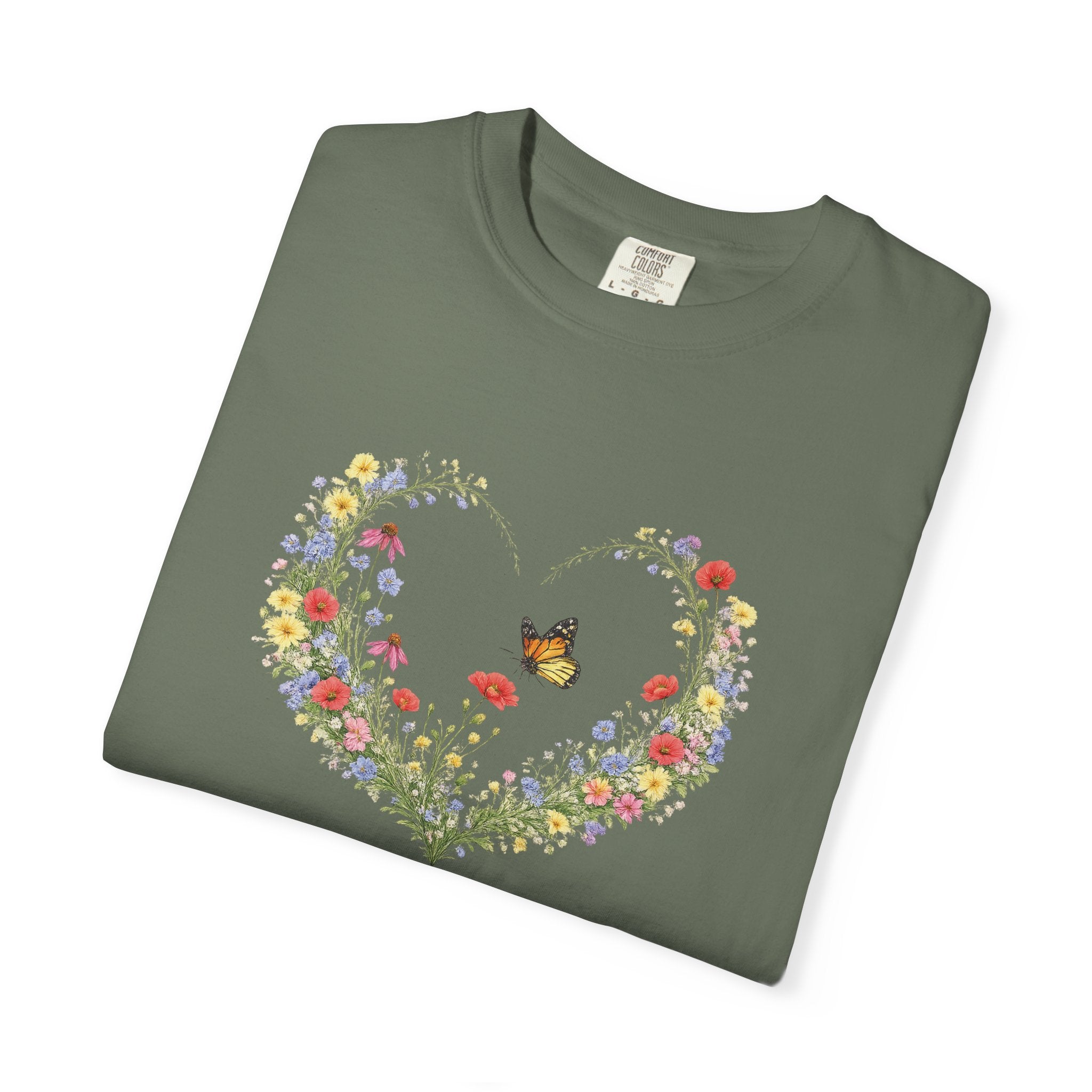 Blessed Are The Pure In Heart Floral Tee, Matthew 5:8 Christian Shirt, Christian Women Gift, Wildflower Heart, Redeemed Faith Apparel