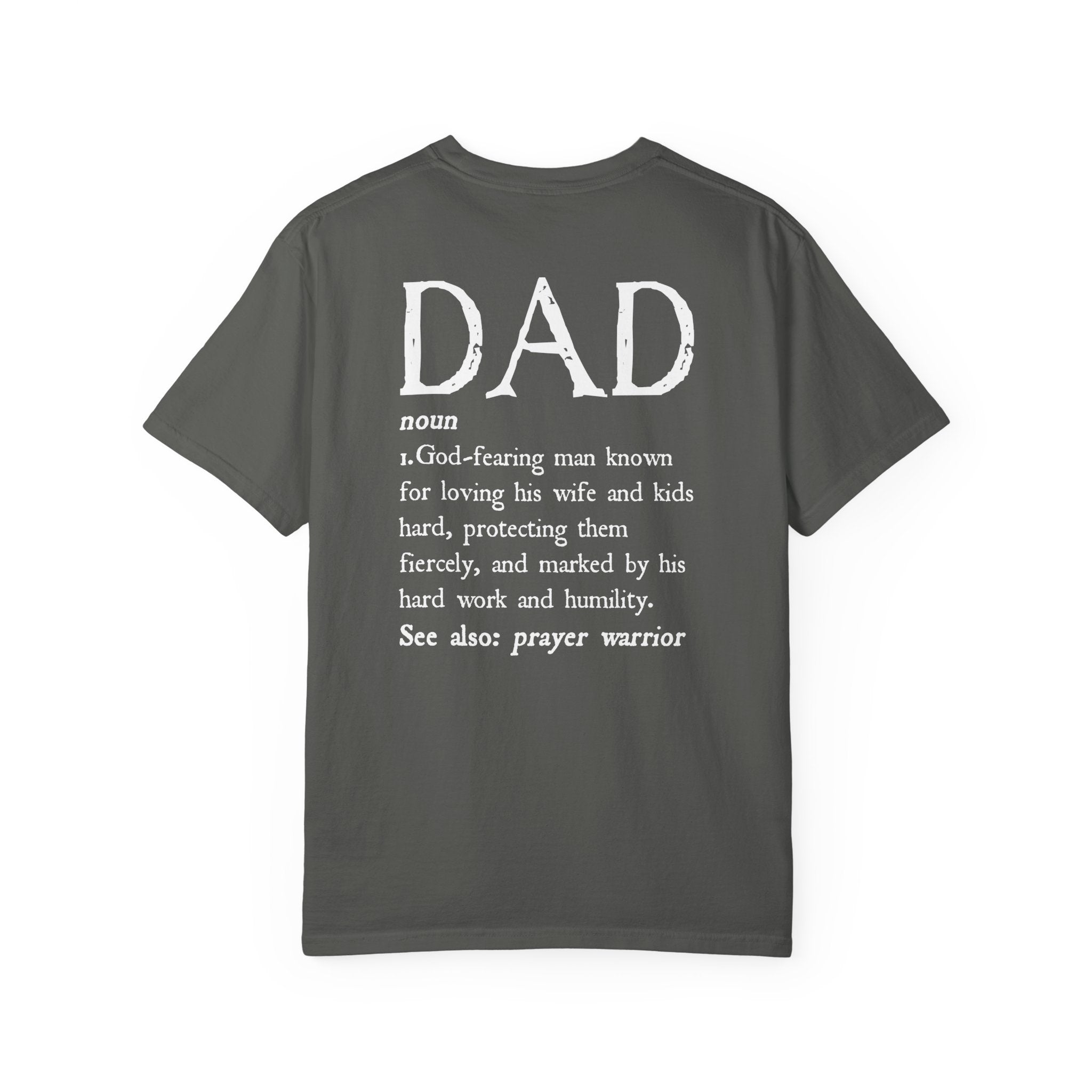 Dad Definition Christian T-Shirt (Back), Man of God Father Husband Protector Tee, Christian Dad Gift Shirt, Redeemed Faith Apparel