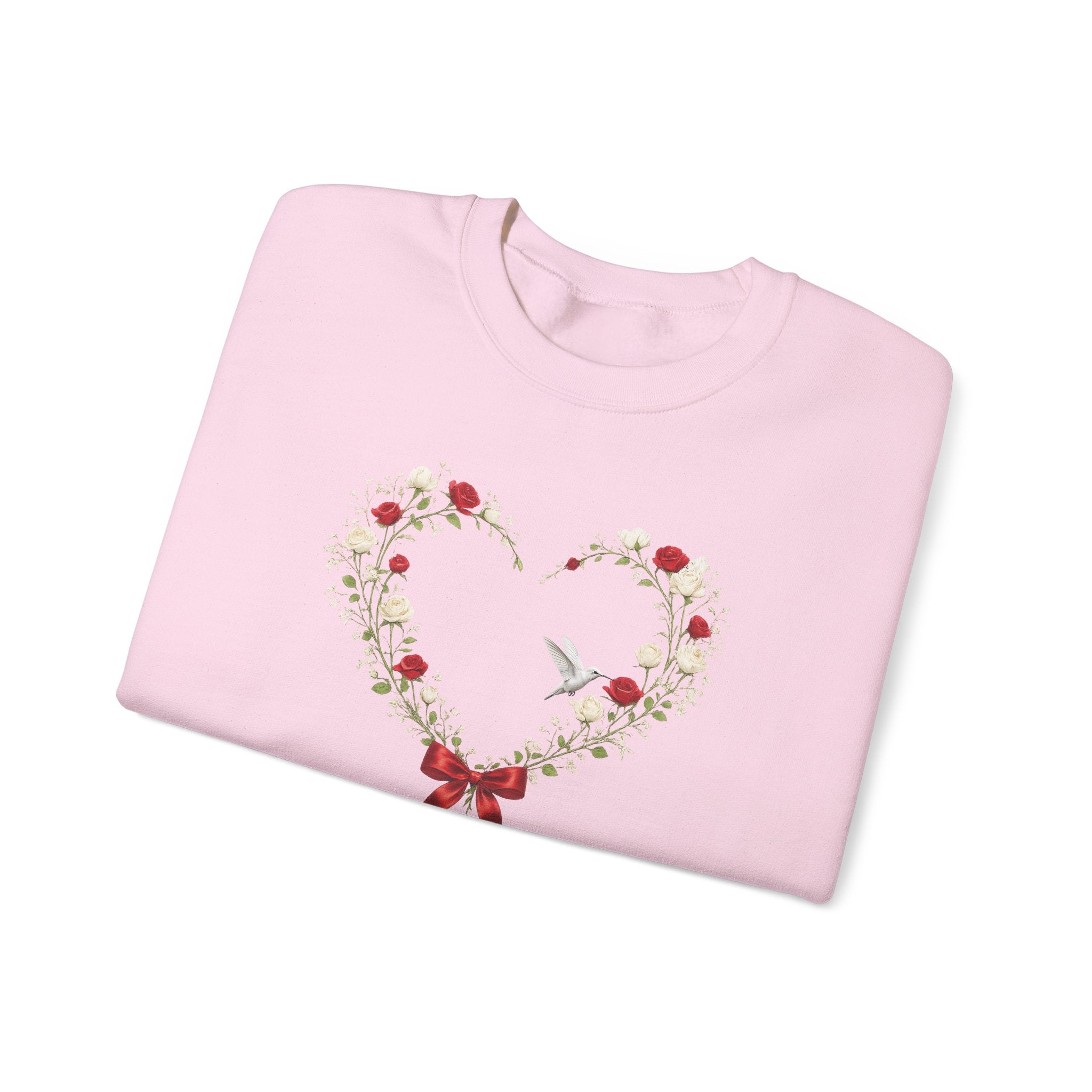 Christian Wildflower Heart Sweatshirt, 1 John 4:19 Floral  Faith Sweatshirt, Rose Hummingbird Womens Gift, Redeemed Faith Apparel, Boho Top