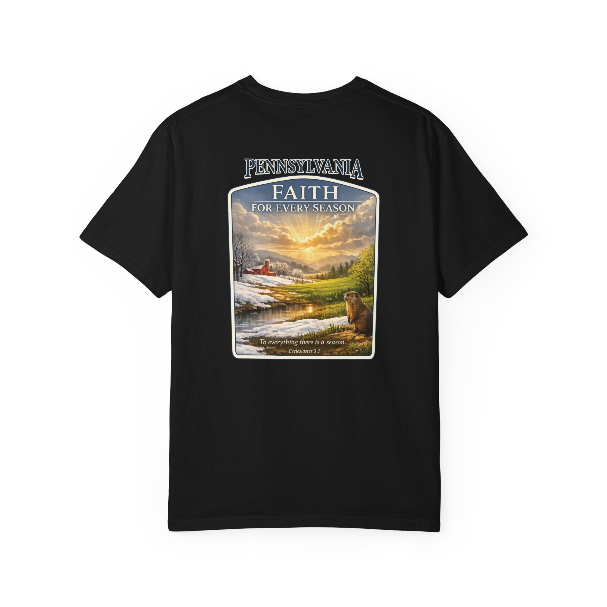 PA-Pennsylvania Faith for Every Season Christian T Shirt, Groundhog Day Faith Tee, Ecclesiastes 3:1 Shirt, God Bless America Collection