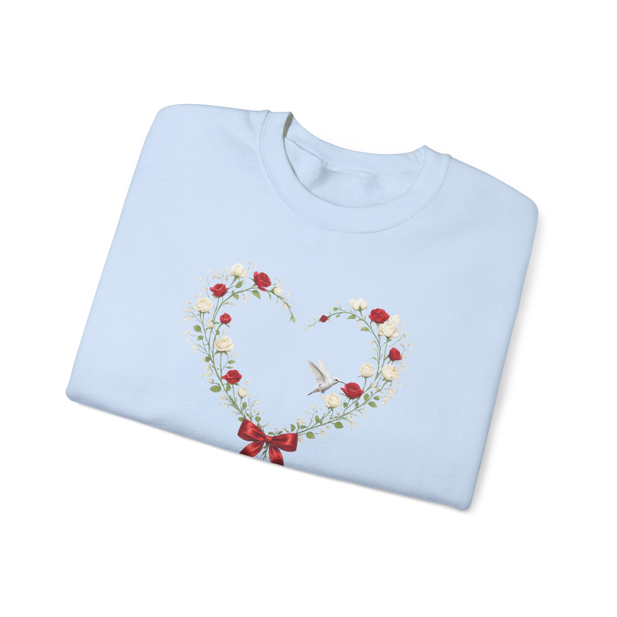 Christian Wildflower Heart Sweatshirt, 1 John 4:19 Floral  Faith Sweatshirt, Rose Hummingbird Womens Gift, Redeemed Faith Apparel, Boho Top