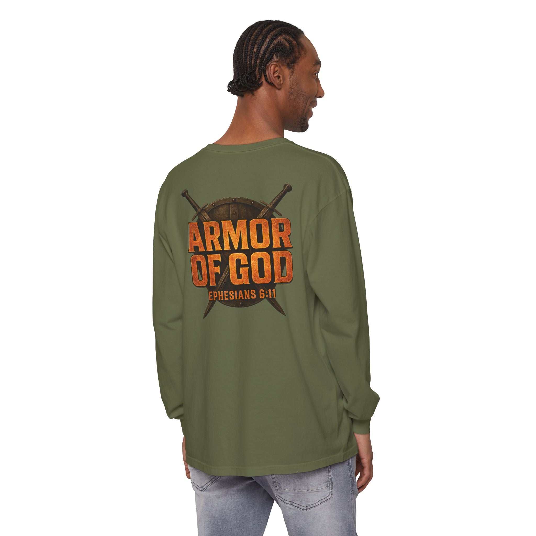 Armor of God Christian Long Sleeve T Shirt, Ephesians 6:11 Shirt, Christian Warrior Faith Shirt, Bible Verse Shirt, Redeemed Faith Apparel