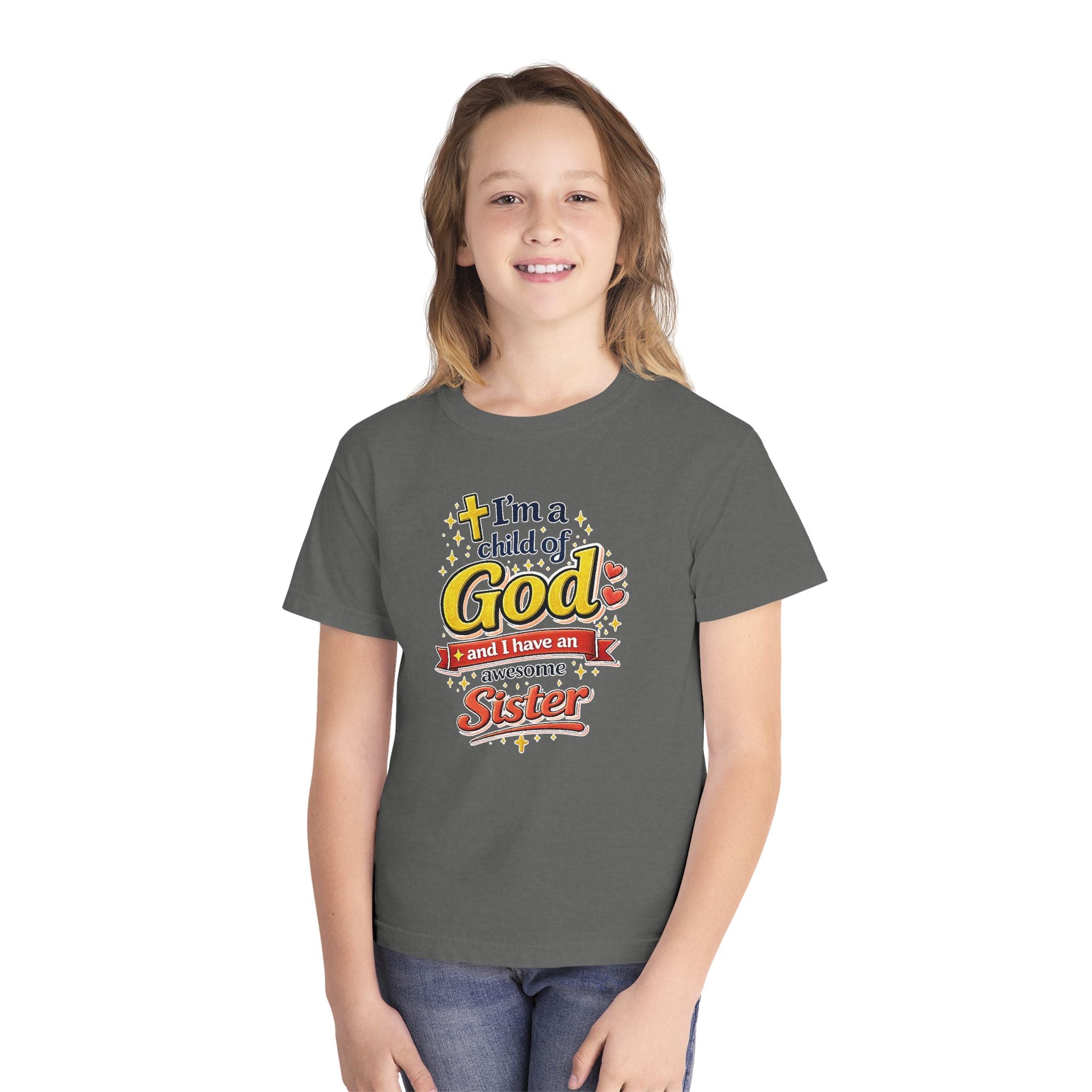 Im a Child of God Youth Shirt and Awesome Sister, Christian Family Shirt Youth, Brother Sister Mom Dad Shirt, Youth Christian Faith Shirt