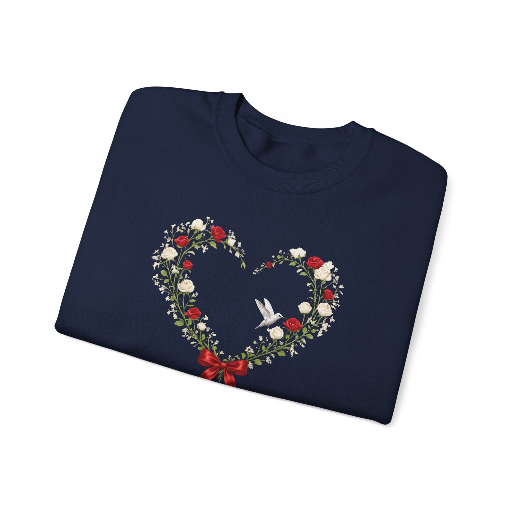 Christian Wildflower Heart Sweatshirt, 1 John 4:19 Floral  Faith Sweatshirt, Rose Hummingbird Womens Gift, Redeemed Faith Apparel, Boho Top