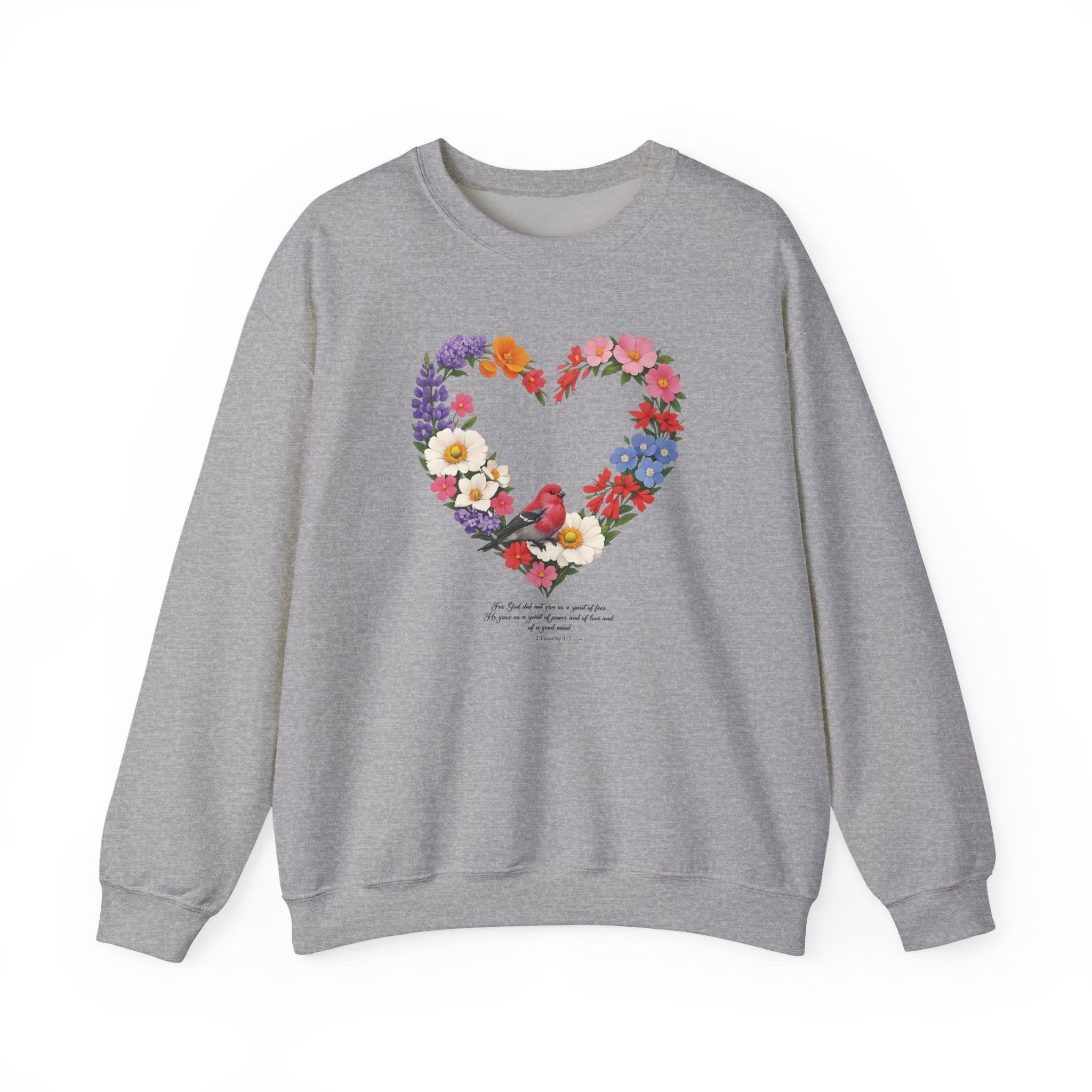 2 Timothy 1:7 Sweatshirt, God Gave Us a Spirit of Power, Love, Self Discipline, Bird Faith Womens Gift, Boho Top, Redeemed Faith Apparel