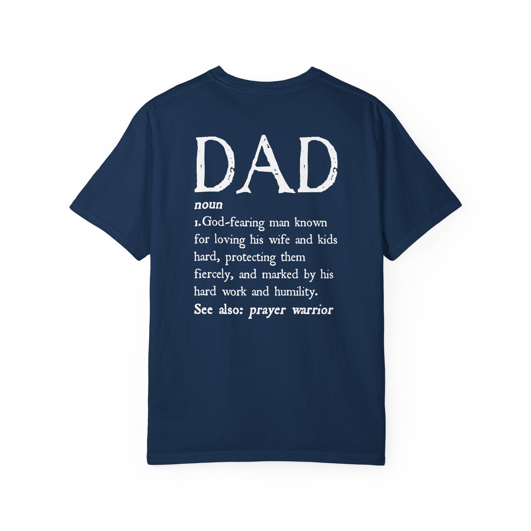 Dad Definition Christian T-Shirt (Back), Man of God Father Husband Protector Tee, Christian Dad Gift Shirt, Redeemed Faith Apparel