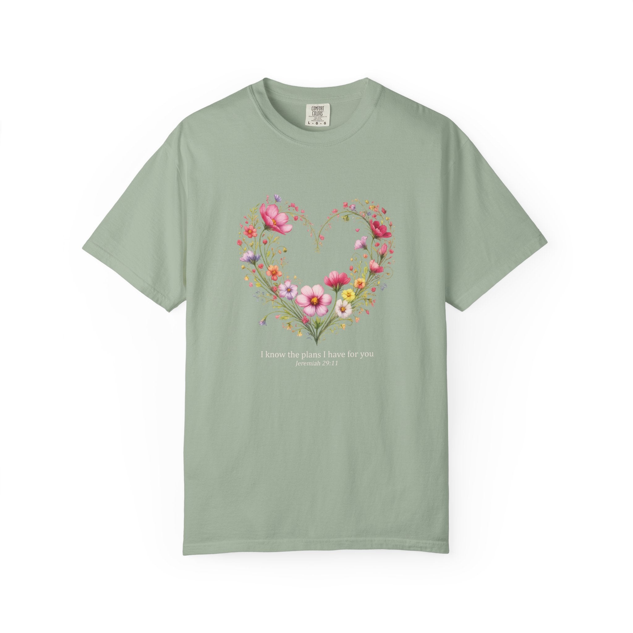 I Know The Plans I Have For You Floral Tee, Jeremiah 29:11 Christian Shirt, Christian Women Gift, Wildflower Heart, Redeemed Faith Apparel