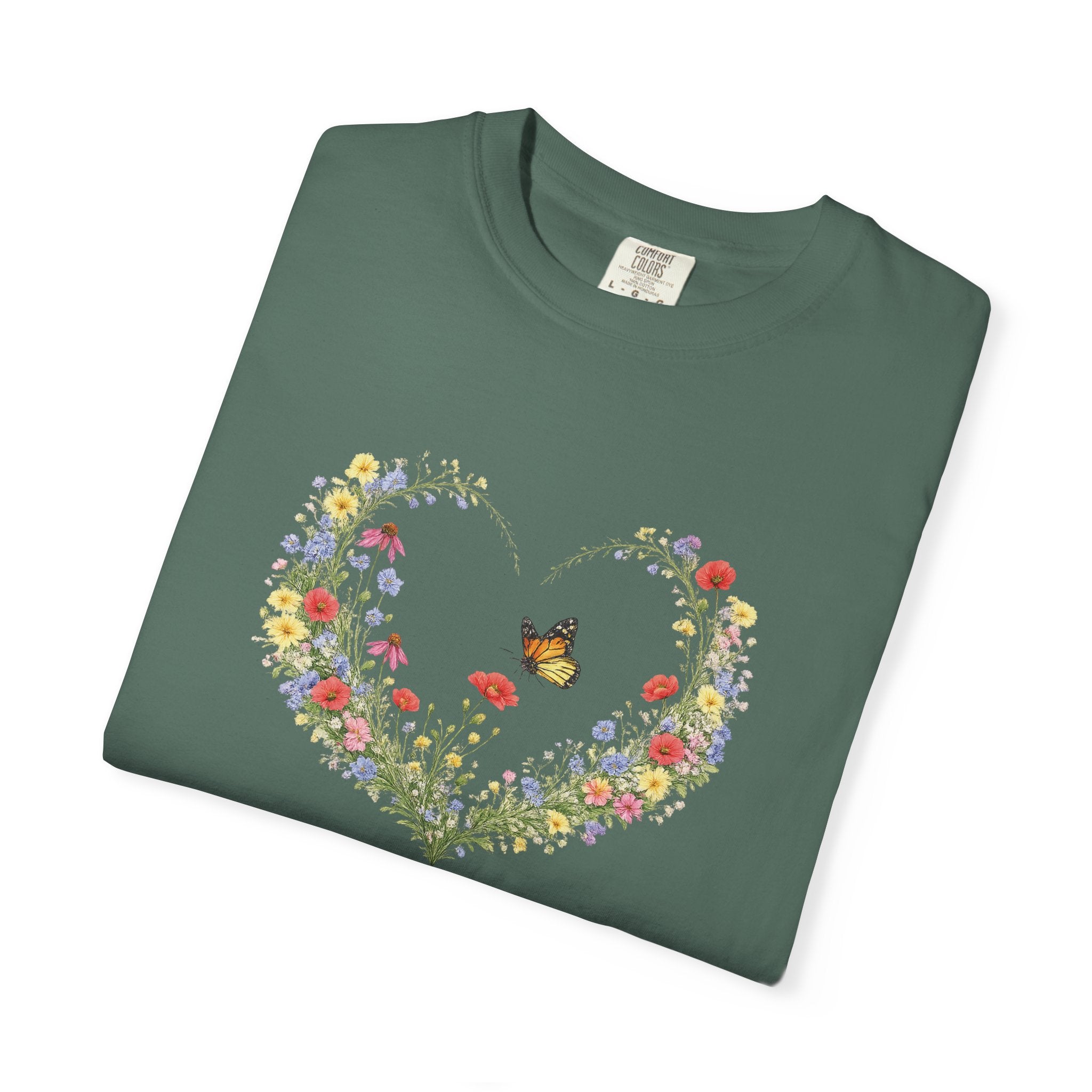 Blessed Are The Pure In Heart Floral Tee, Matthew 5:8 Christian Shirt, Christian Women Gift, Wildflower Heart, Redeemed Faith Apparel