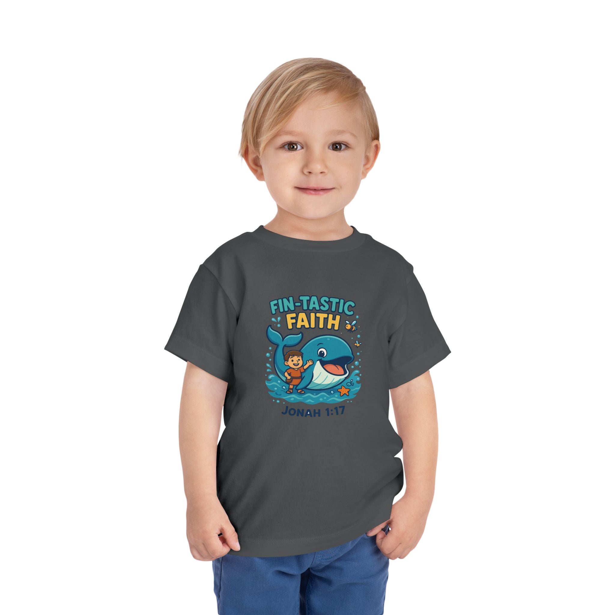 Kids Fin-Tastic Faith Shirt, Christian Kids T-Shirt, Jonah and the Whale, Bible Story Tee, Redeemed Faith Apparel