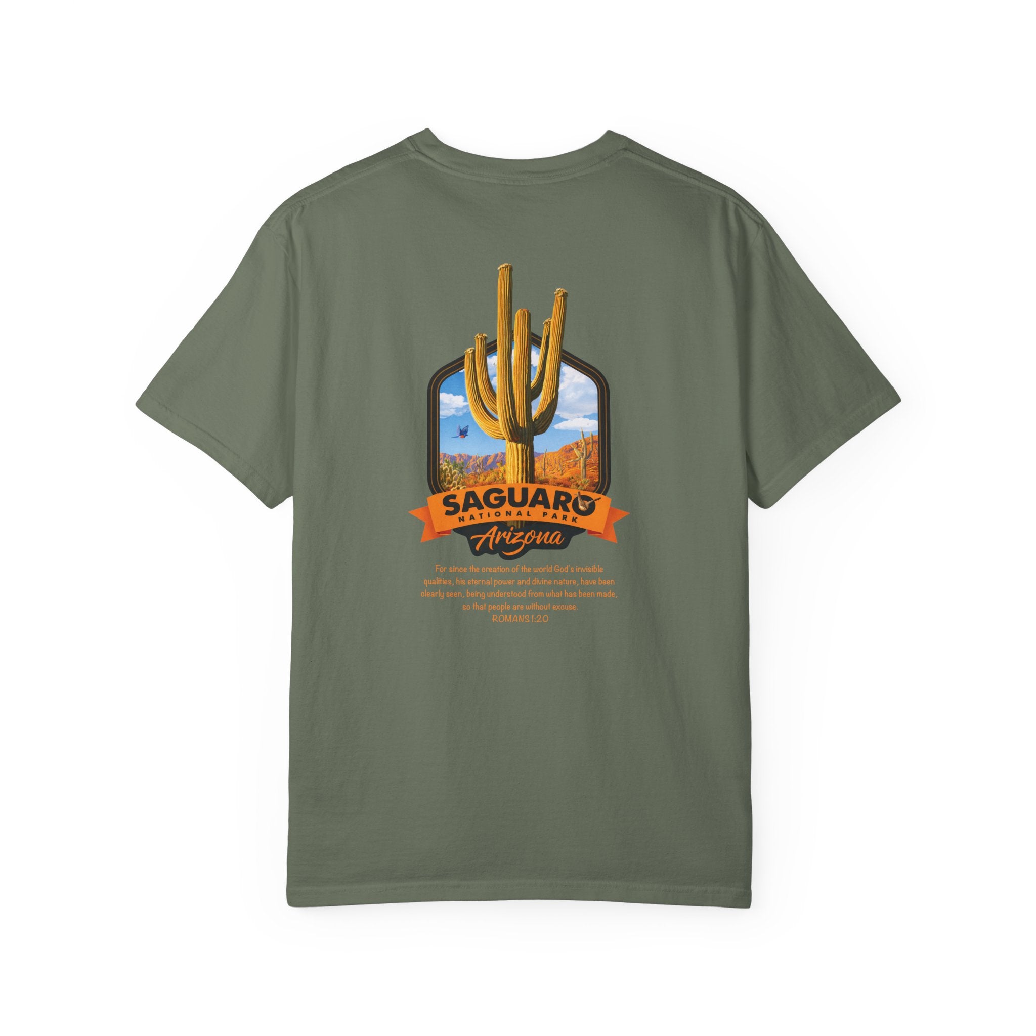 AZ-Saguaro National Park Christian T Shirt, Arizona Faith Shirt, Romans 1:20 Tee, Desert Christian T-shirt, God Bless America Collection