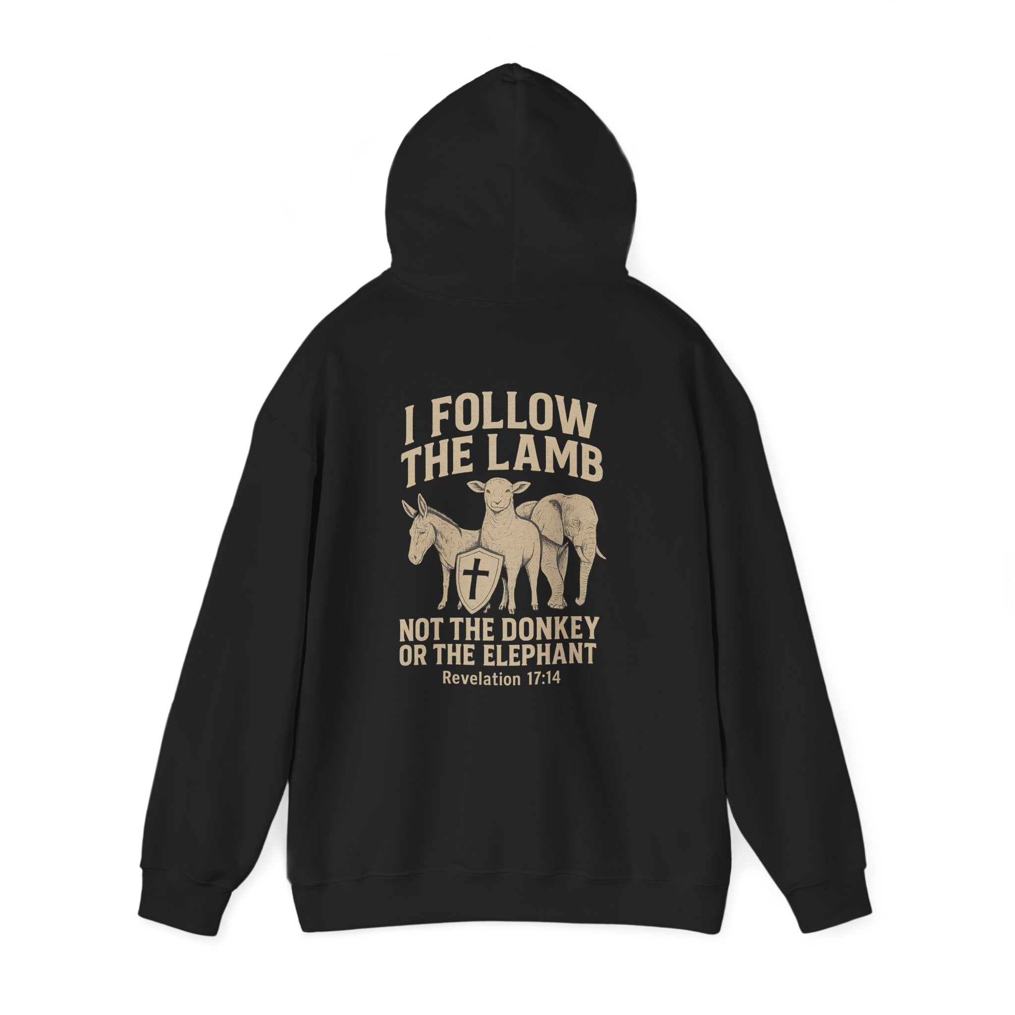 I Follow the Lamb Hoodie - Revelation 17:14 Christian Faith Sweatshirt, Jesus Over Politics Hoodie for Men and Women, Kingdom over Party