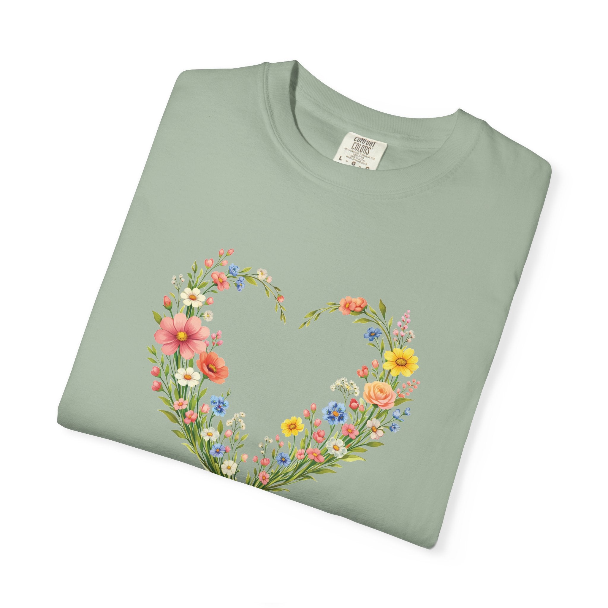 I Will Walk By Faith Floral T Shirt, 2 Corinthians 5:7 Christian Shirt, Christian Women Gift, Wildflower Heart tee, Redeemed Faith Apparel