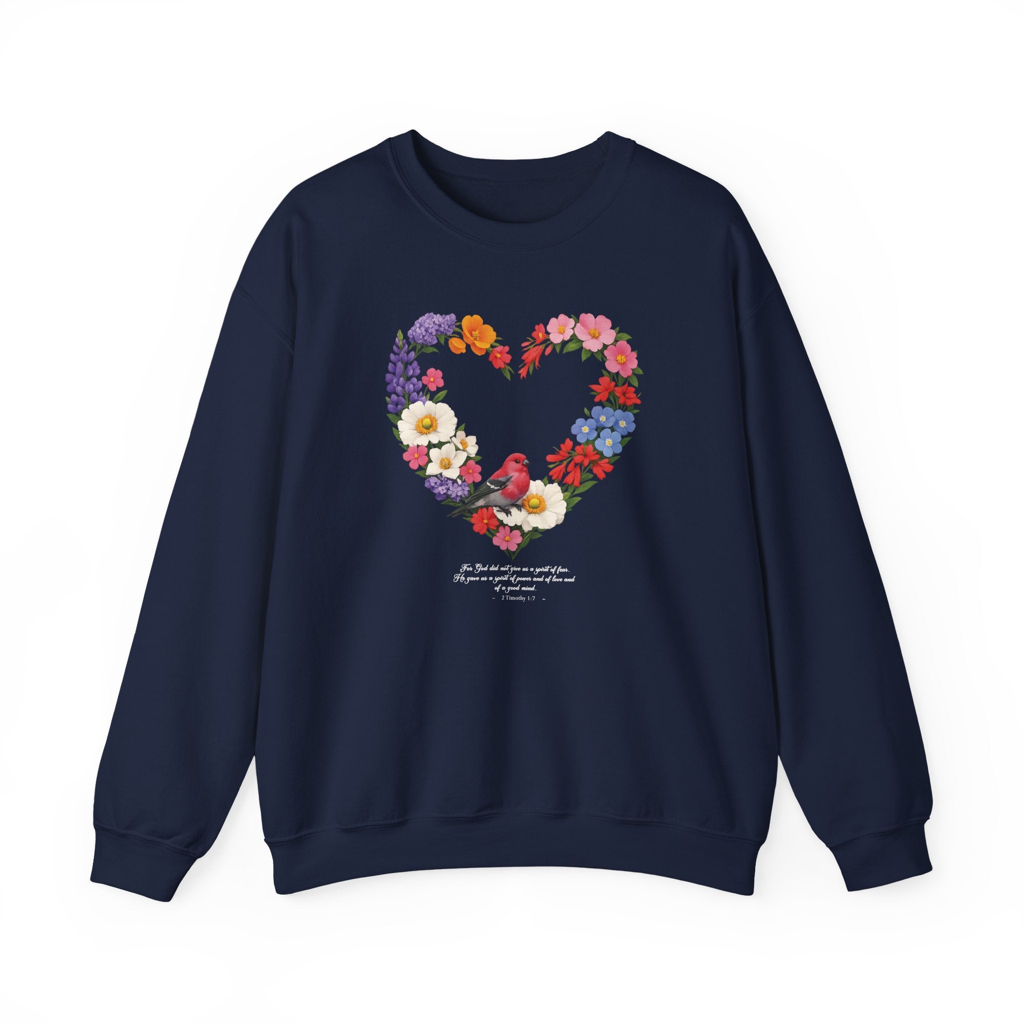 2 Timothy 1:7 Sweatshirt, God Gave Us a Spirit of Power, Love, Self Discipline, Bird Faith Womens Gift, Boho Top, Redeemed Faith Apparel