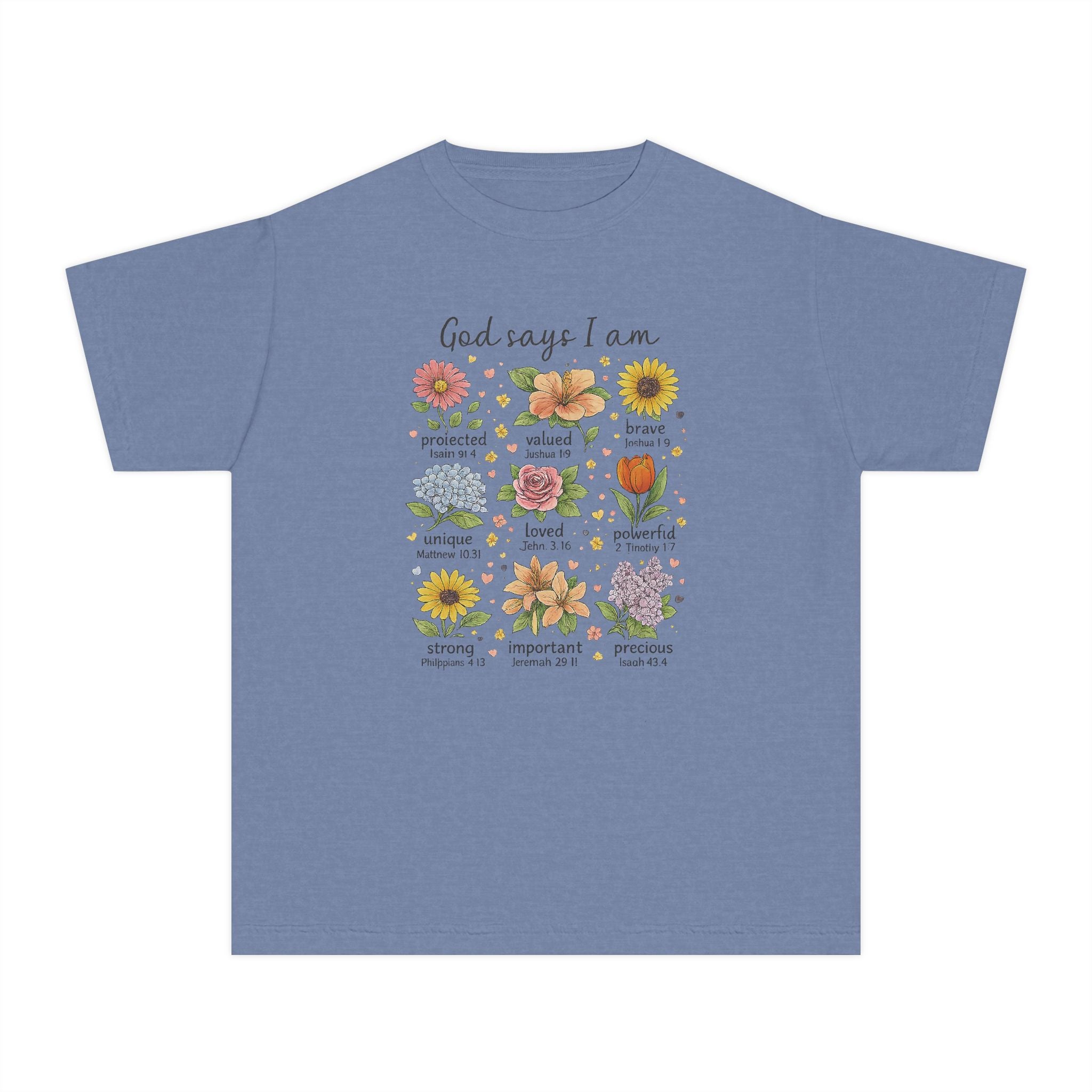 God Says I Am Youth Shirt, Christian Youth T Shirt, Bible Verse Youth Tee, Faith Shirt for Girls, Church Youth Shirt, Scripture Tee