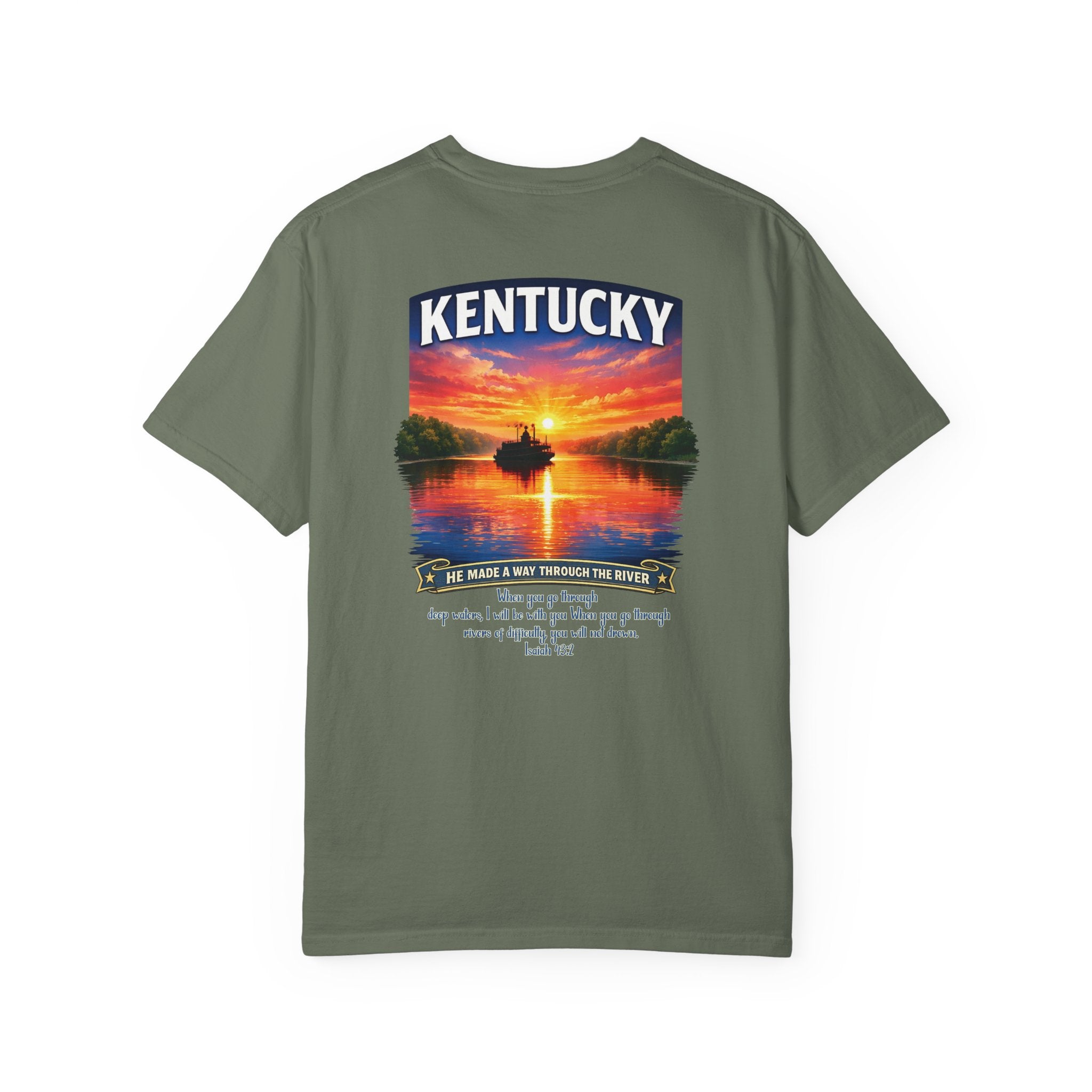 KY-Kentucky River Christian T Shirt, He Made a Way Through the River Shirt, Isaiah 43 Tee, Kentucky Gift Him, God Bless America Collection