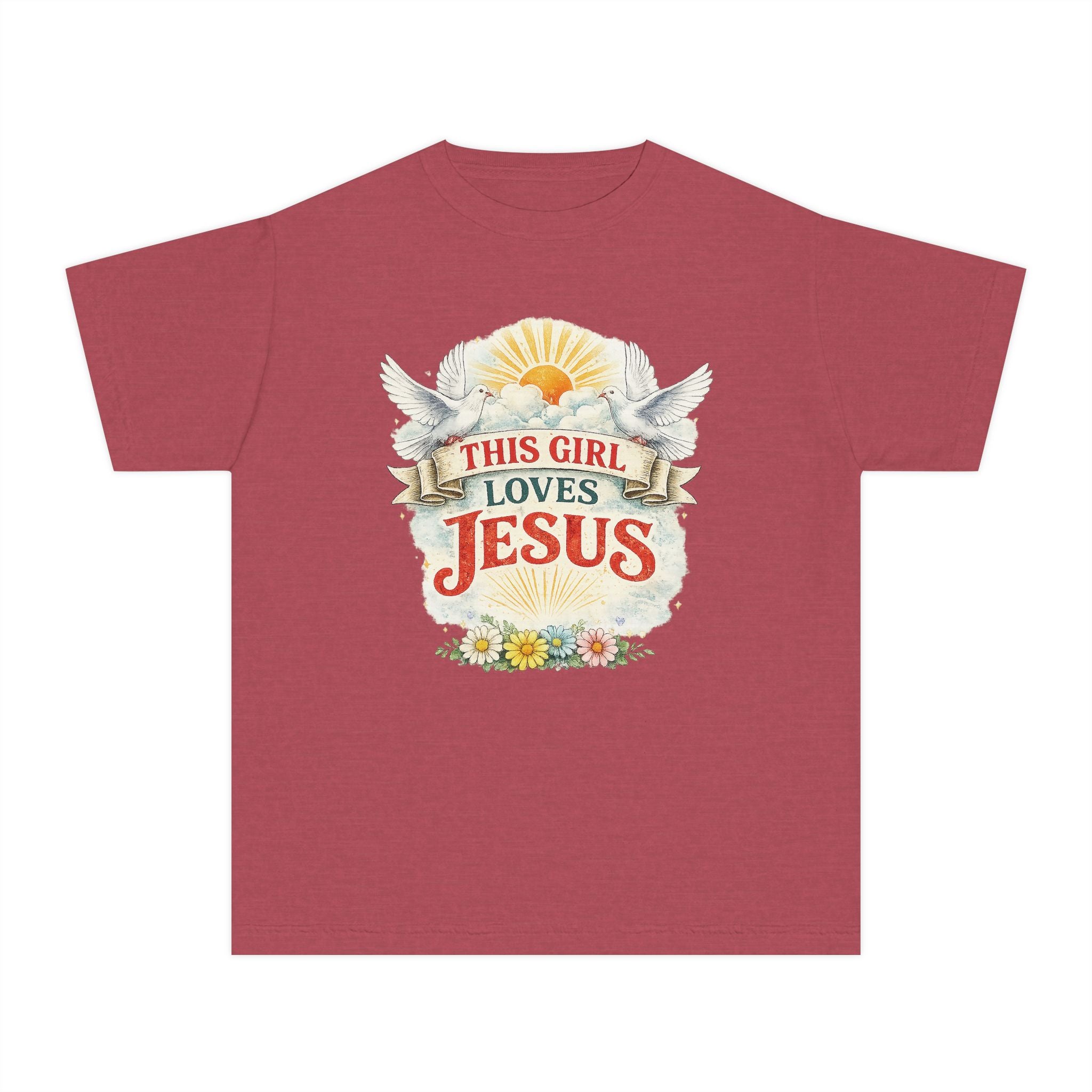 This Girl Loves Jesus Youth Shirt, Christian Girl Shirt, Faith Based Kids Shirt, Cute Christian Tee, Bible Shirt Girls, Christian Gift Kids