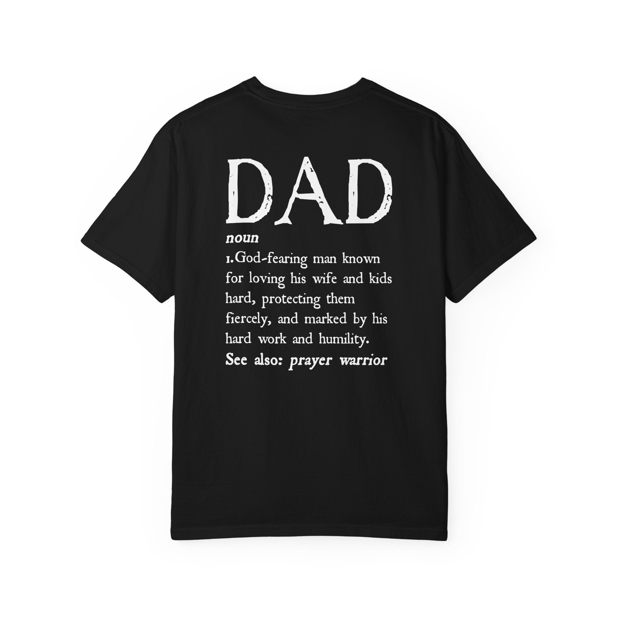 Dad Definition Christian T-Shirt (Back), Man of God Father Husband Protector Tee, Christian Dad Gift Shirt, Redeemed Faith Apparel