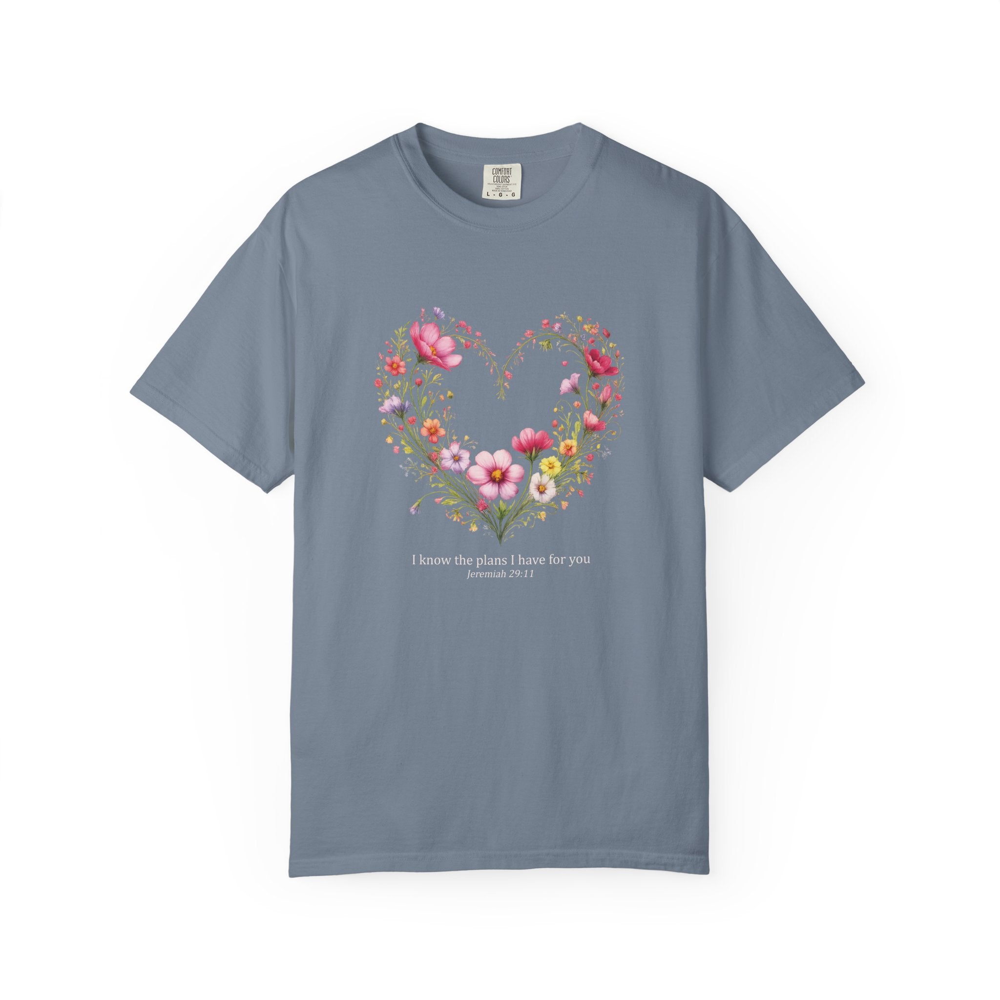 I Know The Plans I Have For You Floral Tee, Jeremiah 29:11 Christian Shirt, Christian Women Gift, Wildflower Heart, Redeemed Faith Apparel