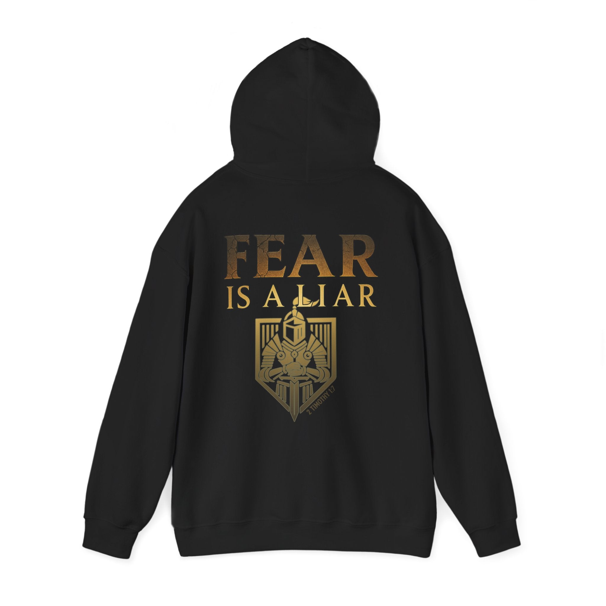 Fear Is a Liar Hoodie - 2 Timothy 1:7, Warrior of Faith, Motivational Heavy Blend Sweatshirt for Adults, Cozy Casual Wear, Christian Apparel