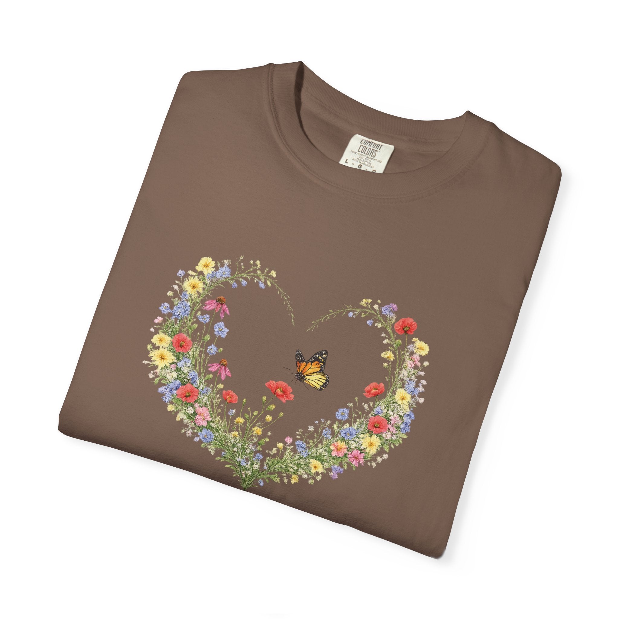 Blessed Are The Pure In Heart Floral Tee, Matthew 5:8 Christian Shirt, Christian Women Gift, Wildflower Heart, Redeemed Faith Apparel